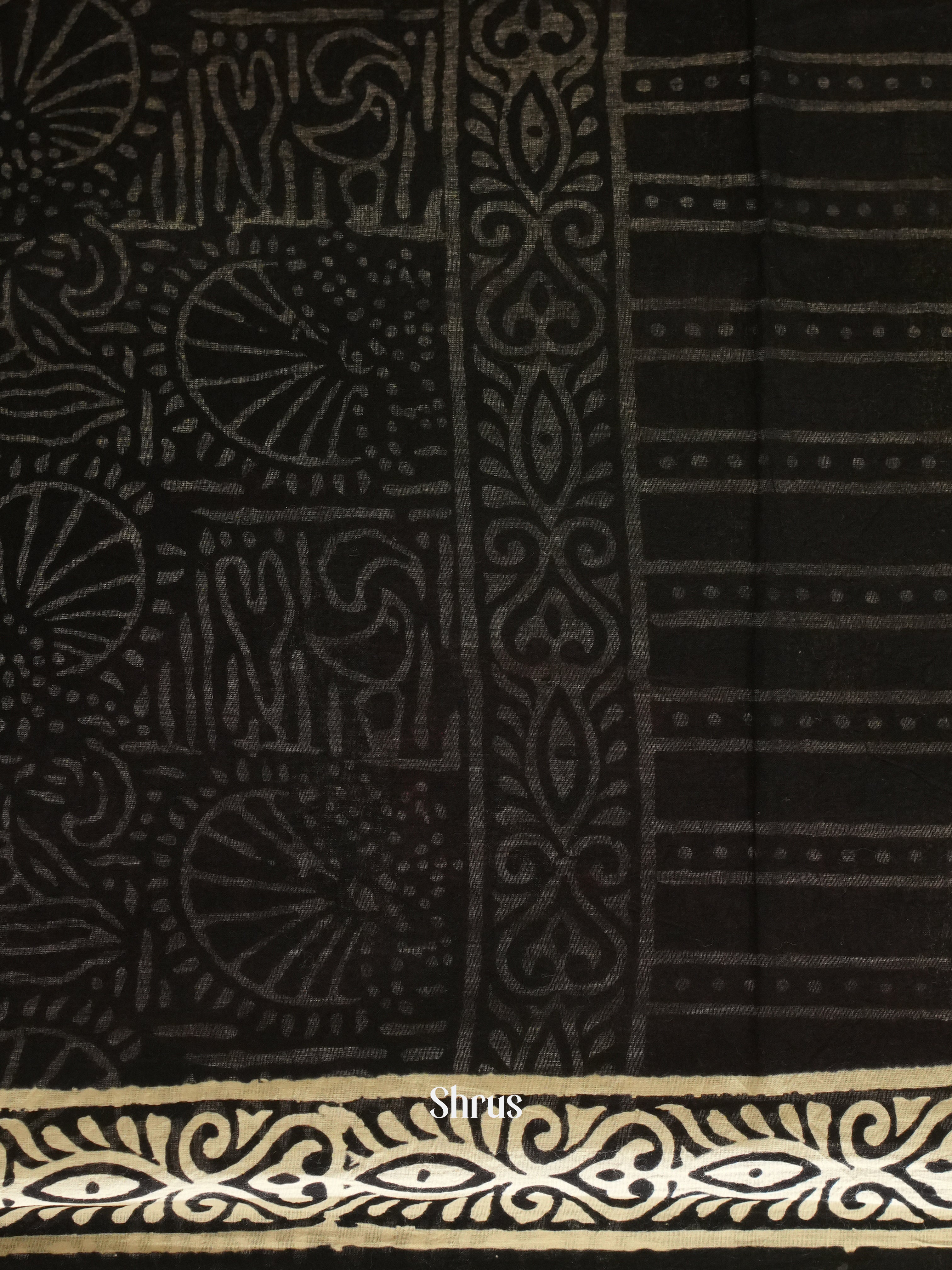 Black - Jaipur cotton Saree