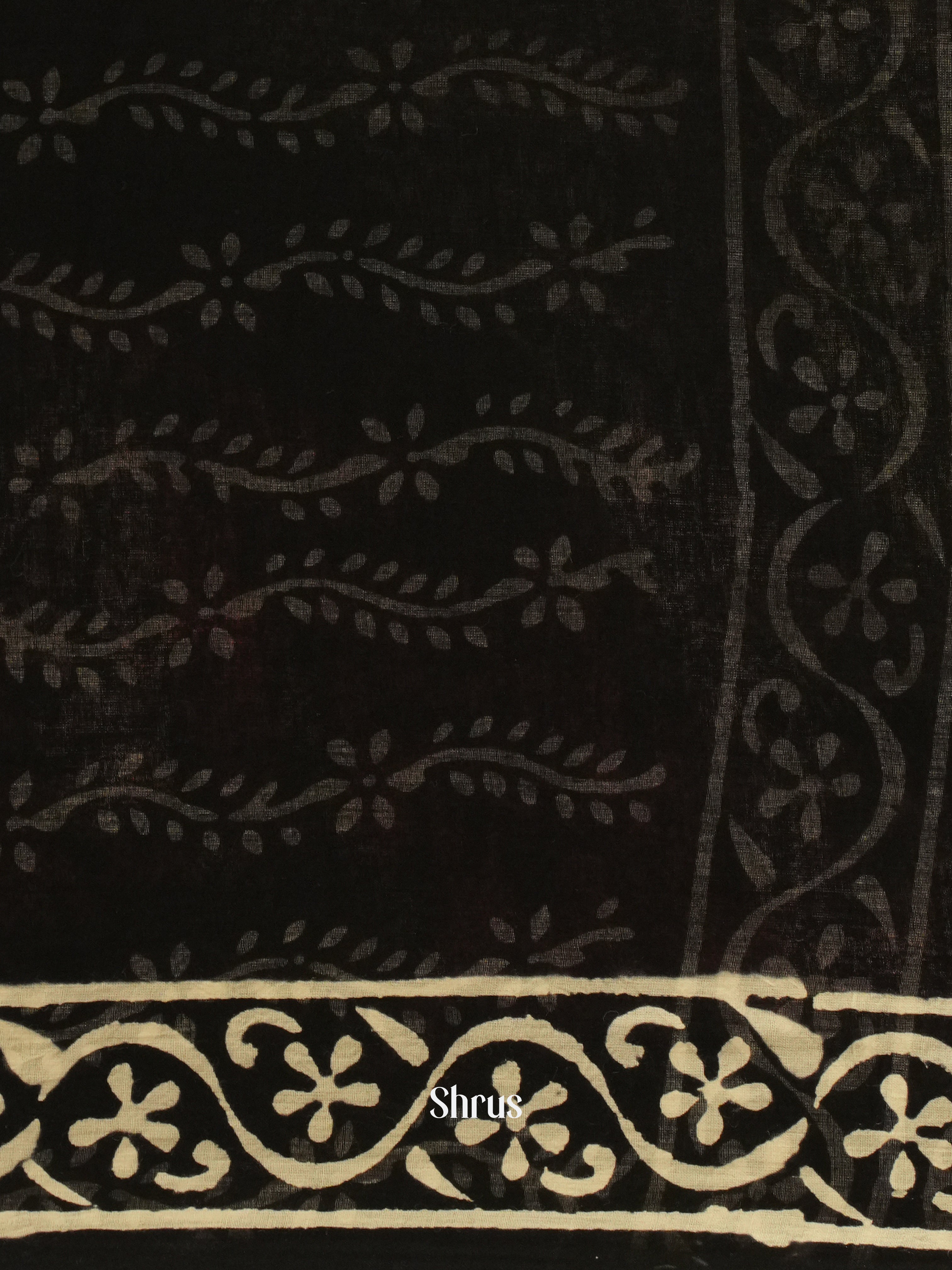 Black - Jaipur cotton Saree