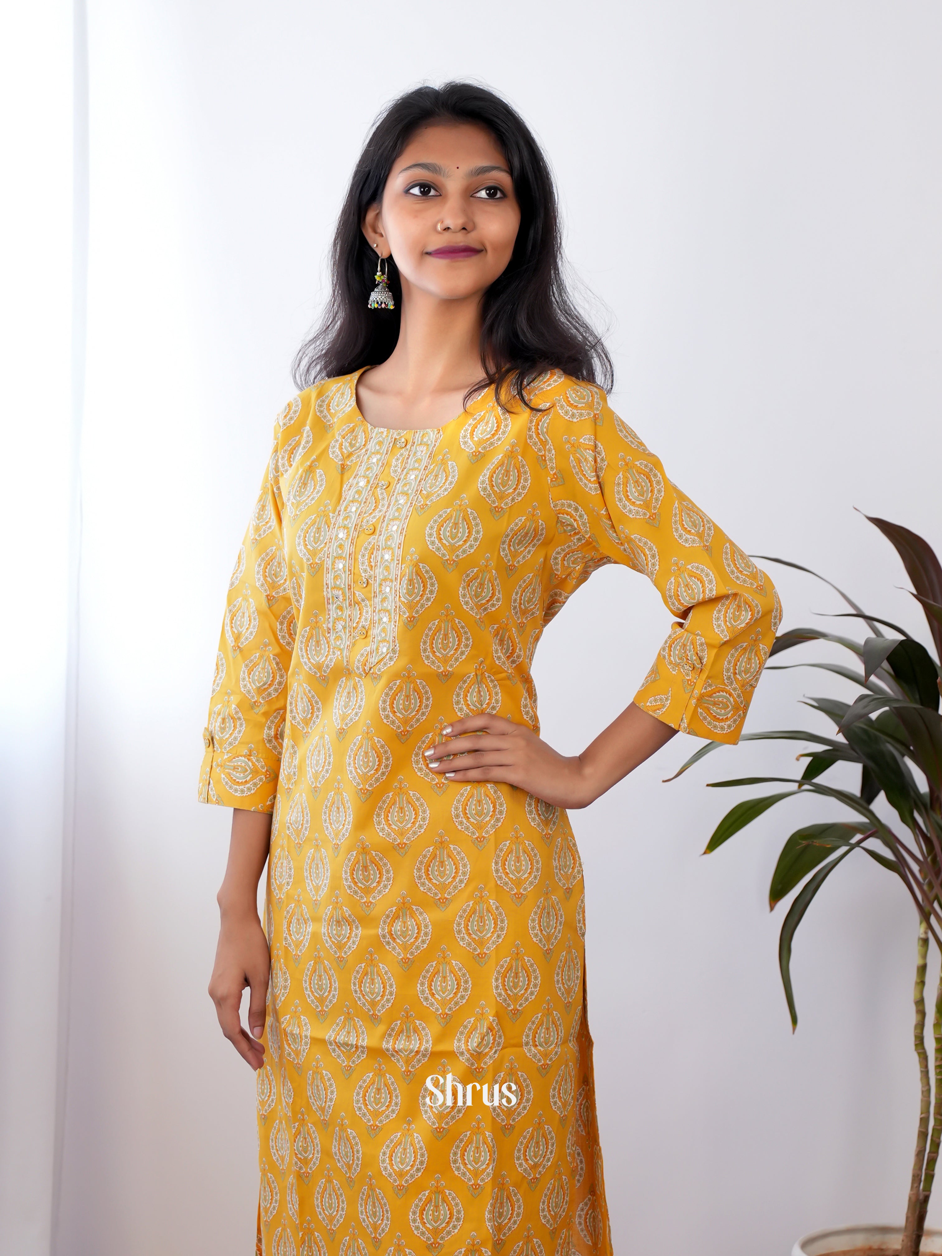 Mustard - Casual Printed 2pc  Readymade Suits