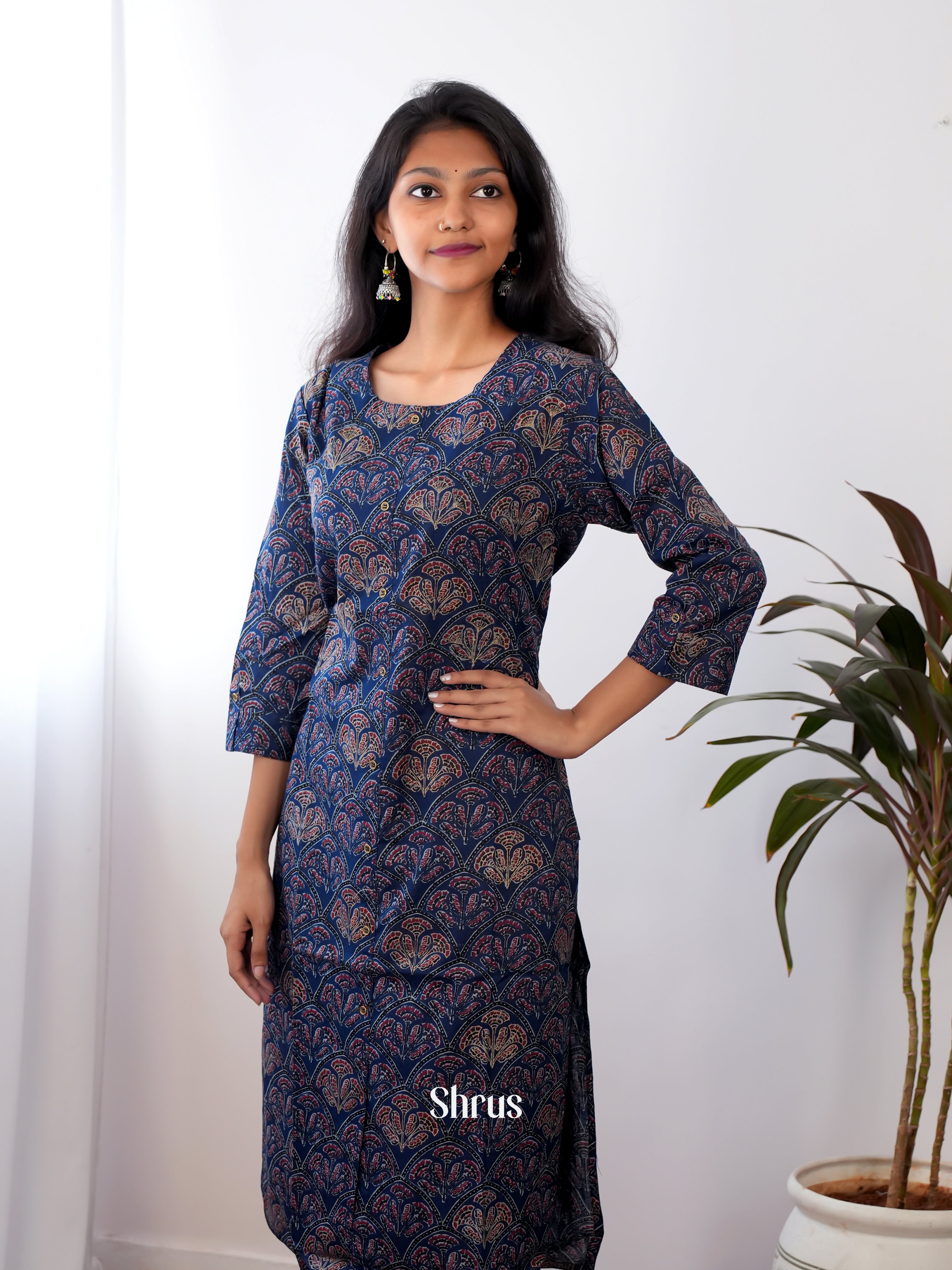 Blue - 2pc printed Readymade Suits