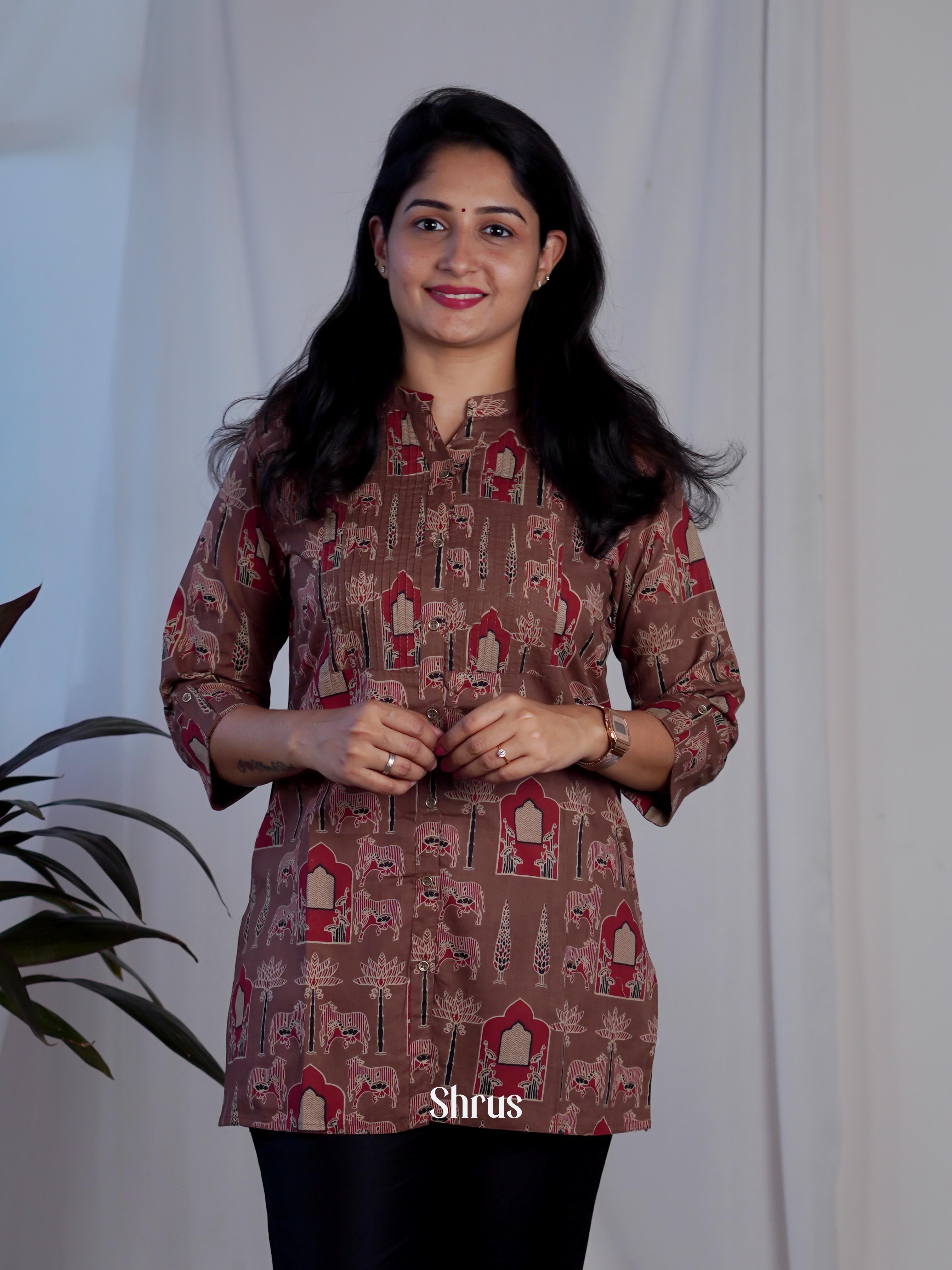 Brown - Readymade Kurti