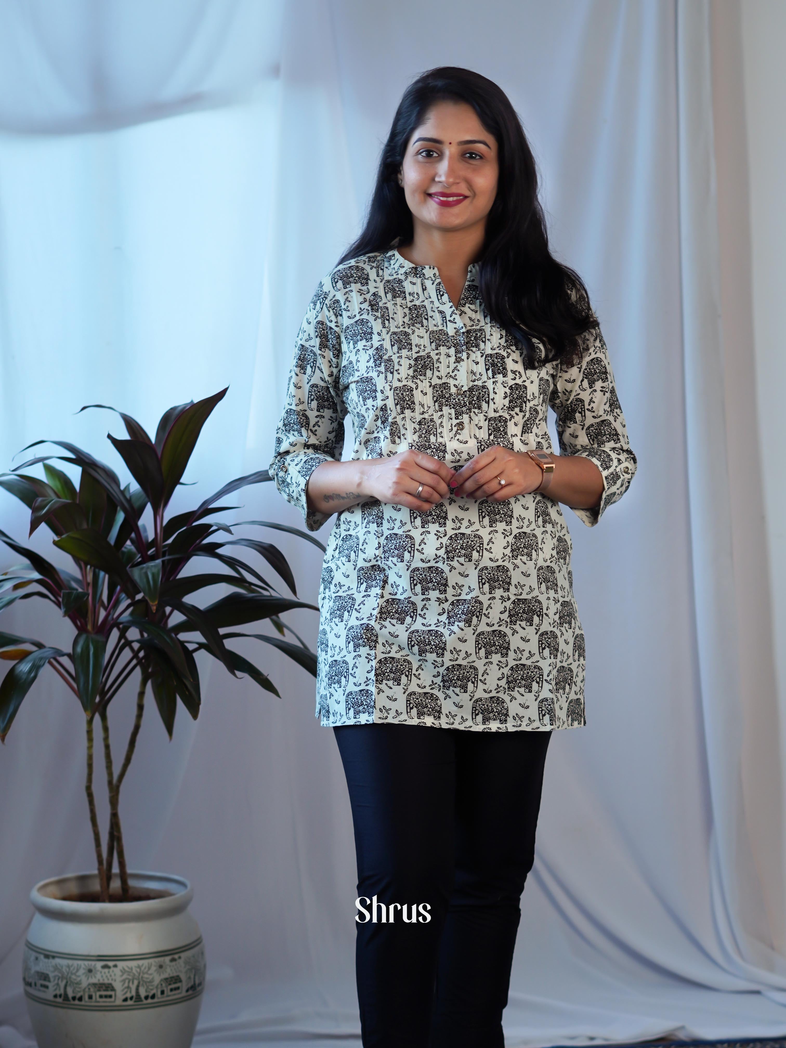 Cream - Readymade Kurti