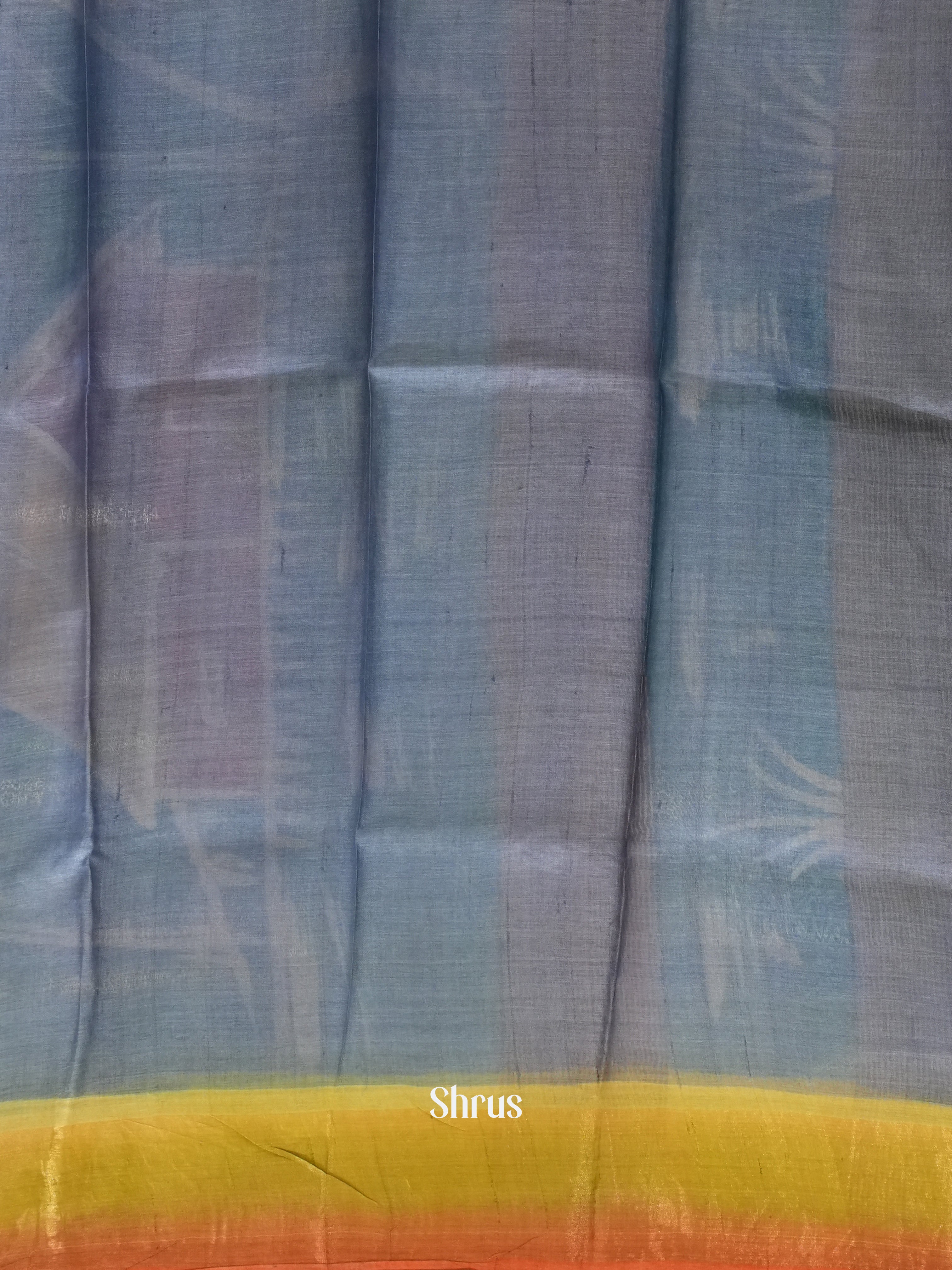 Teal Blue And Bluish Grey- Tussar Silk Saree