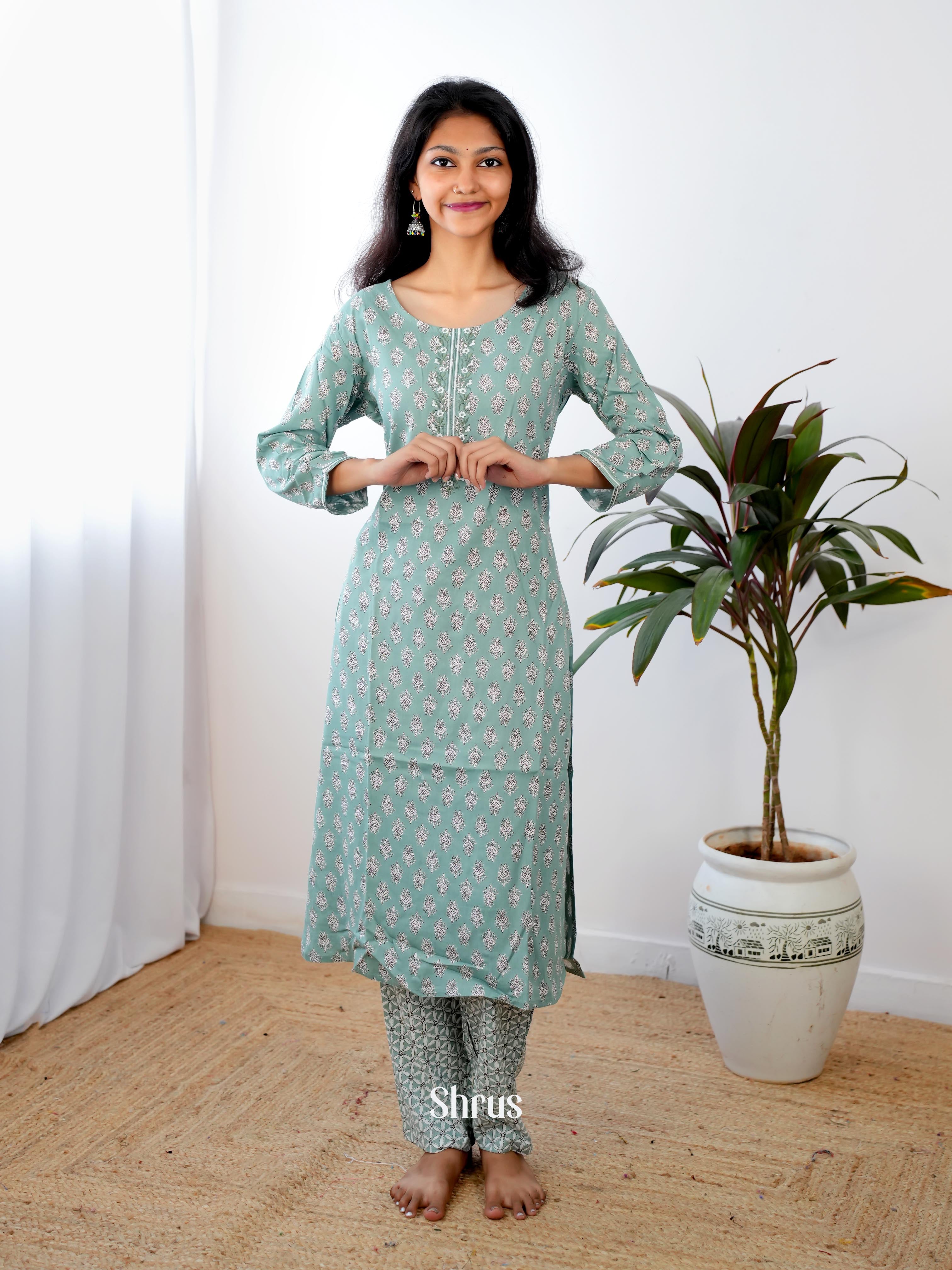 Grey - 2pc printed Readymade Suits