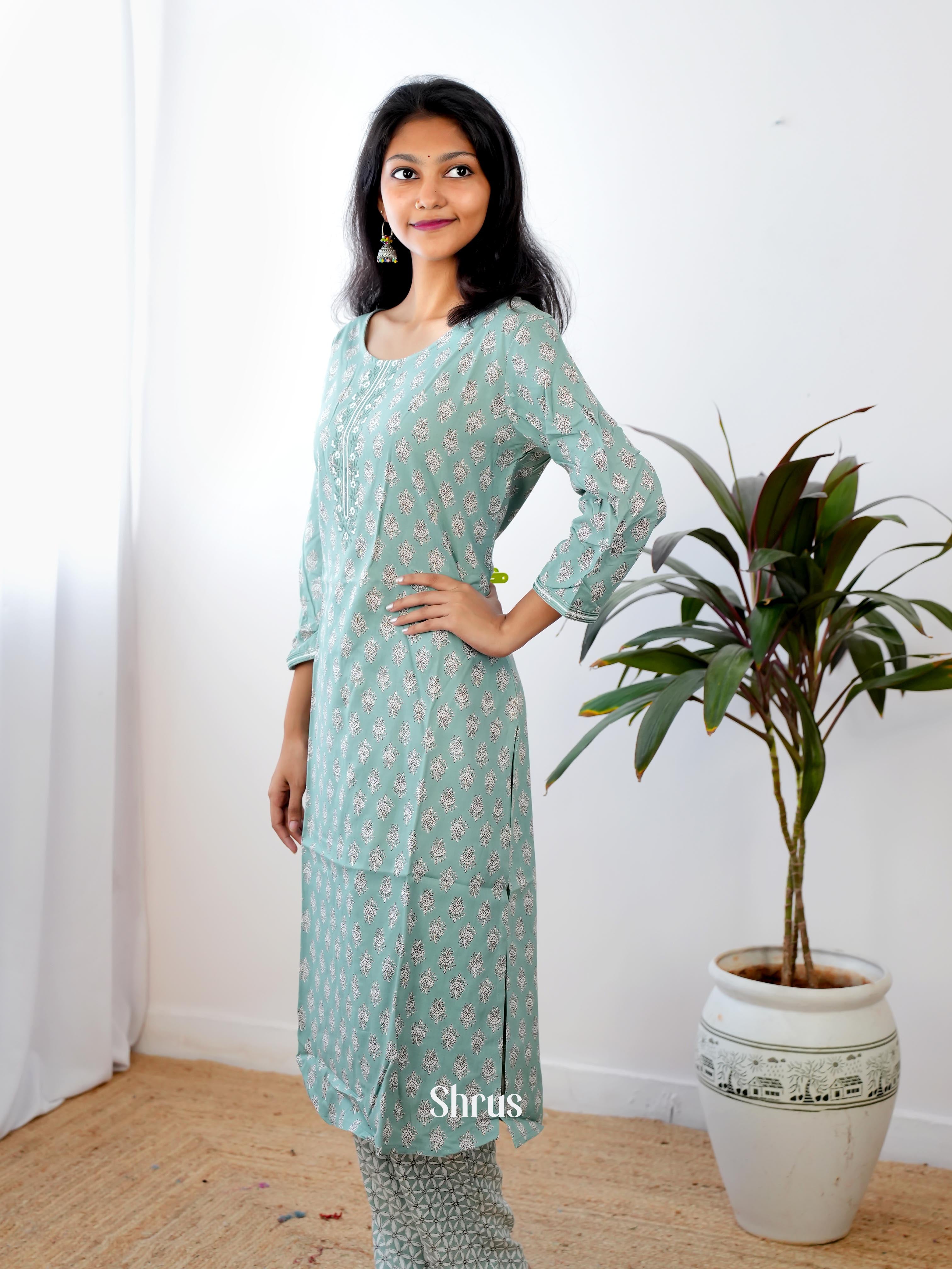 Grey - 2pc printed Readymade Suits