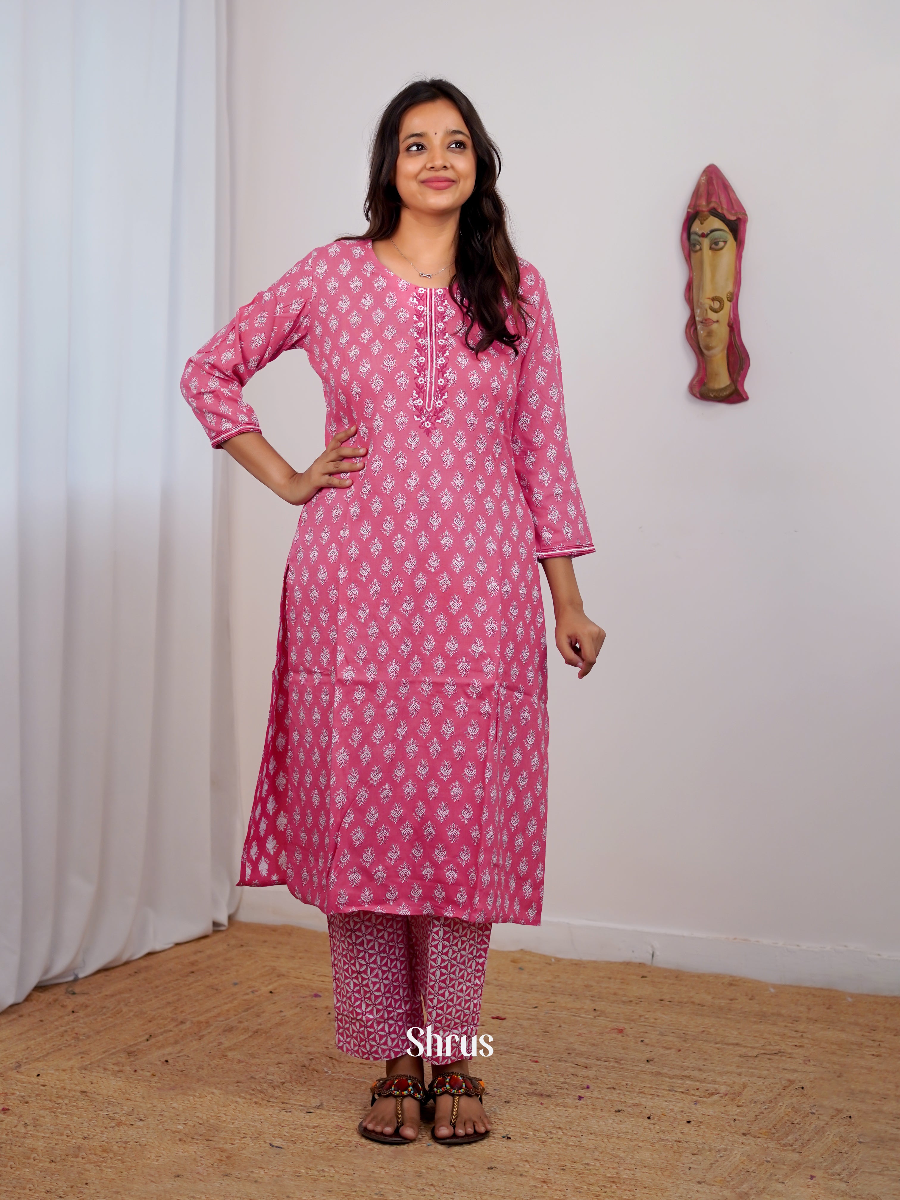 Pink -2pc casual Readymade Suits