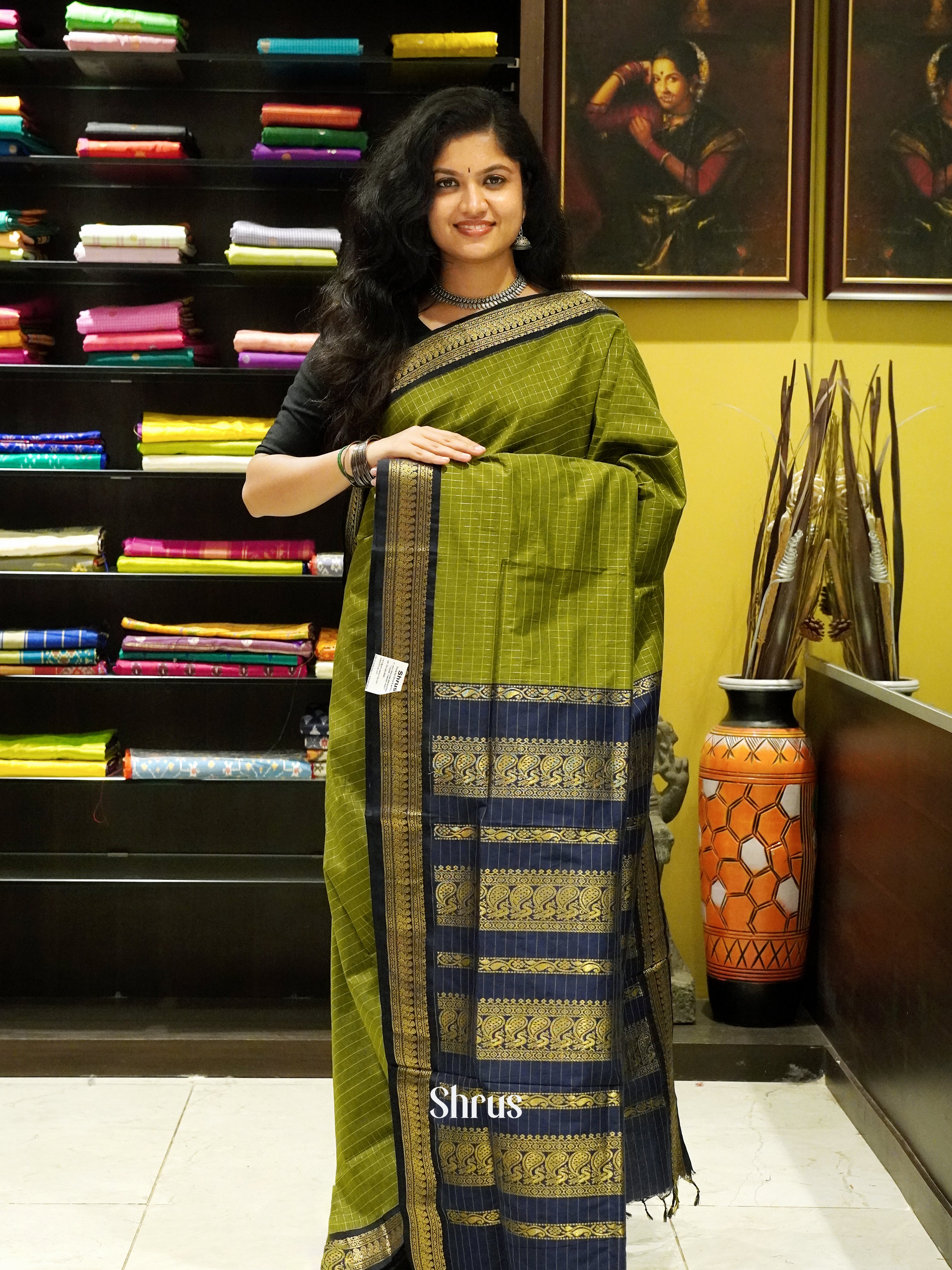 Green & Blue- Kalyani Cotton Saree