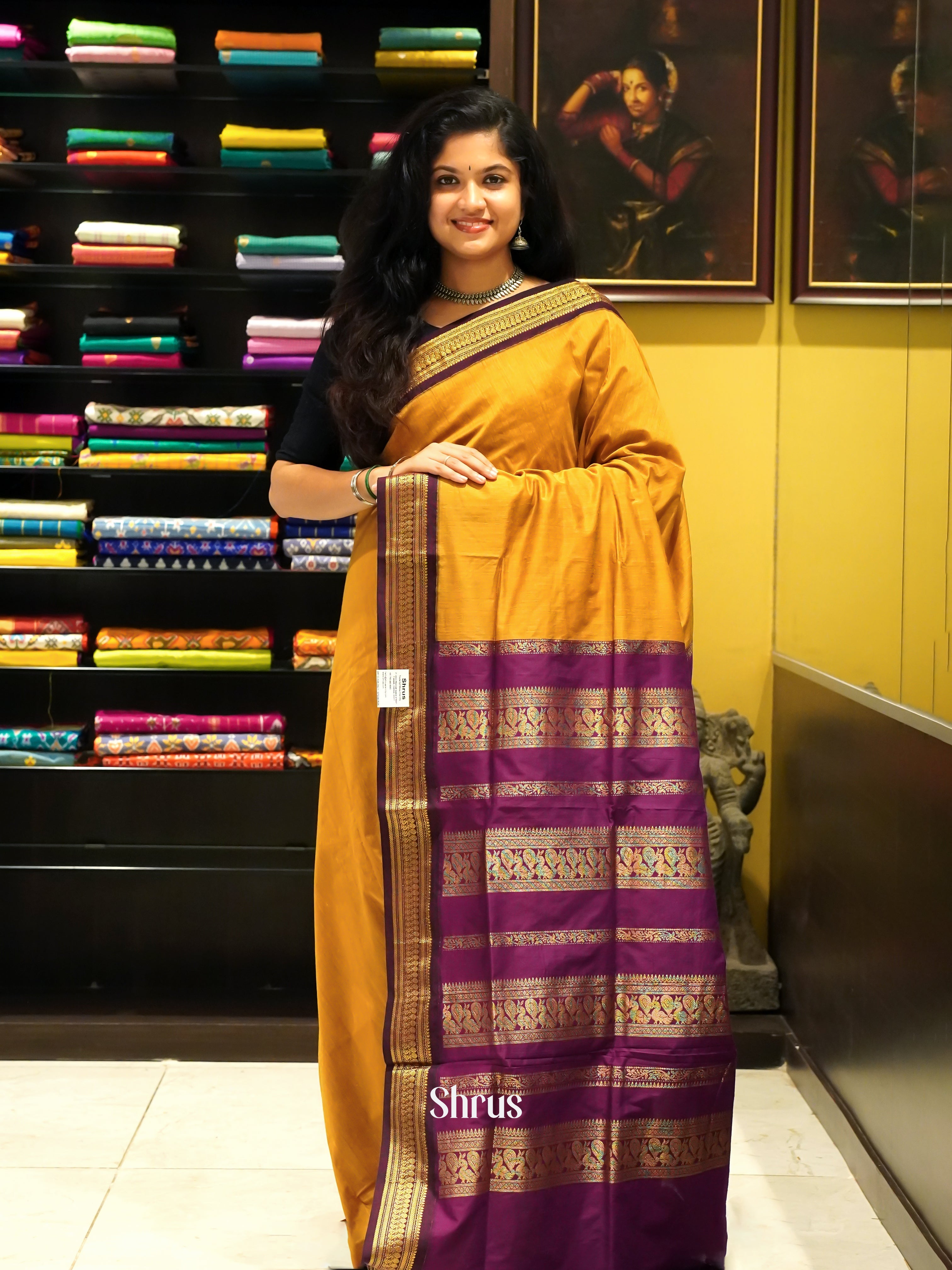 Mustard & Violet - Kalyani Cotton Saree