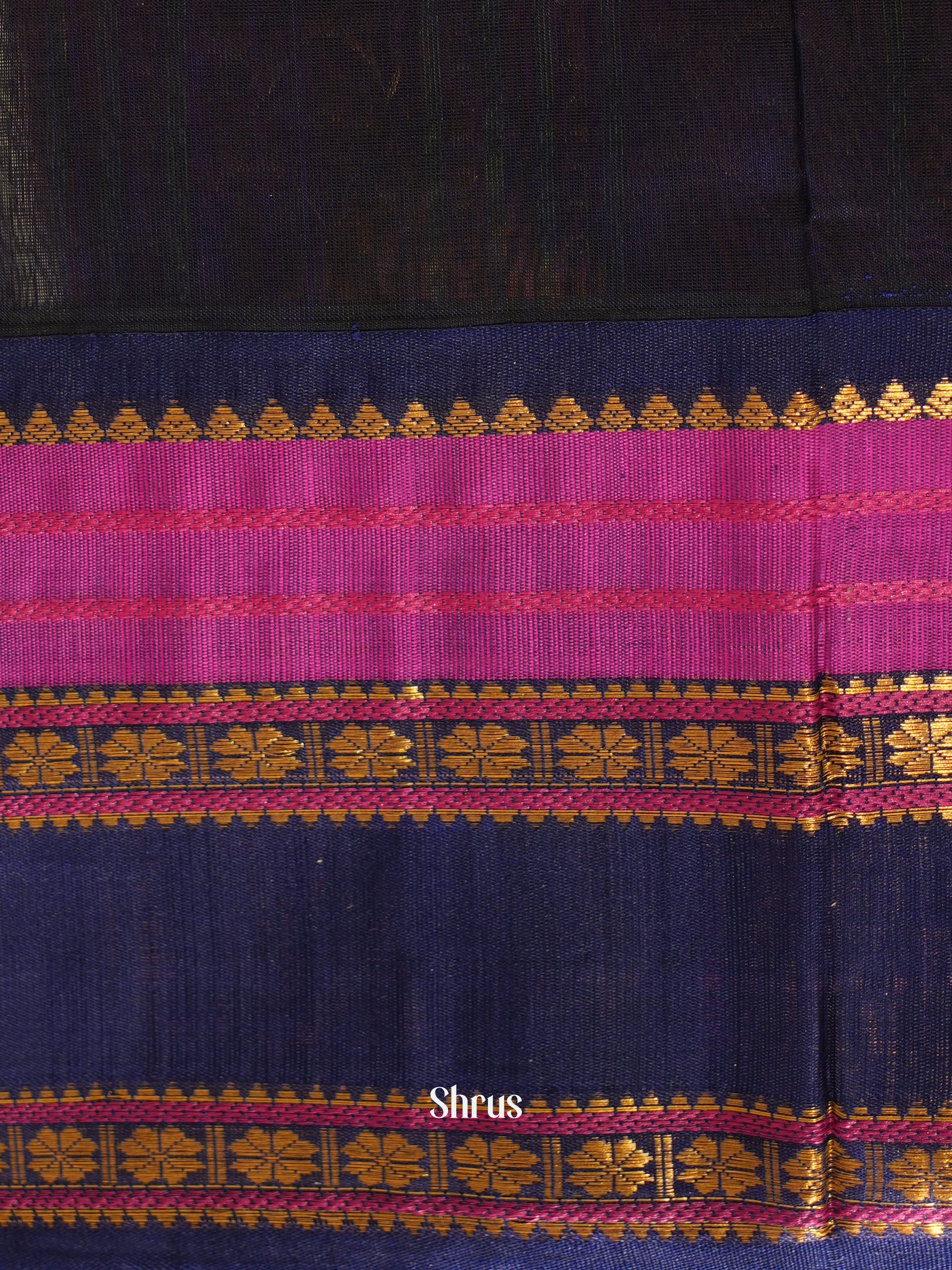 Pink & Blue - Silk Cotton Saree