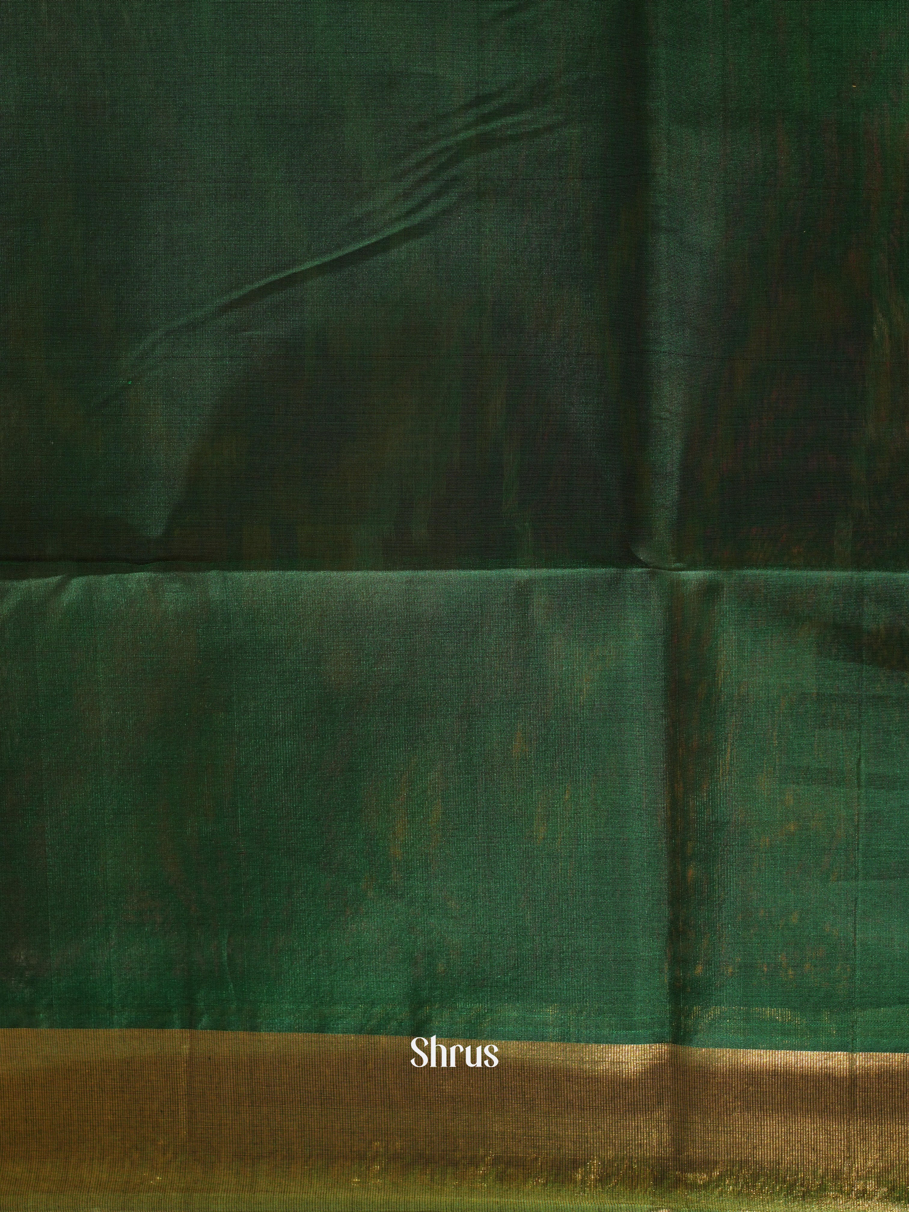 Wine & Green - Pochampally sico Saree