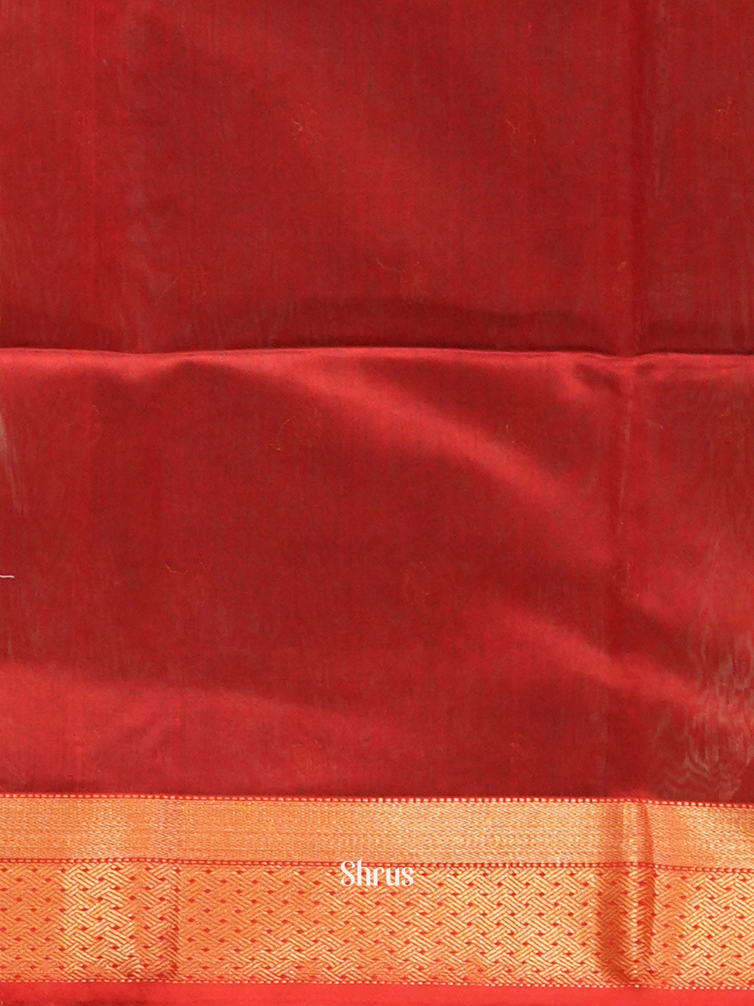 Grey & Red - Maheswari sico Saree