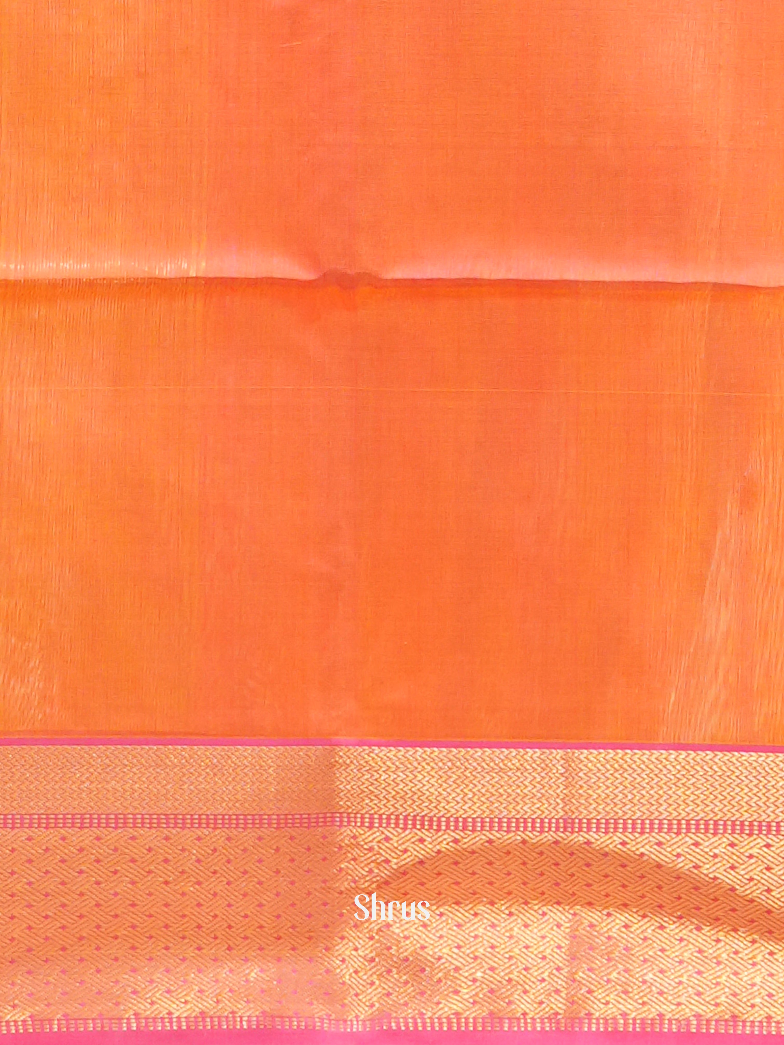 Yellow & Orangish Pink - Maheswari sico Saree