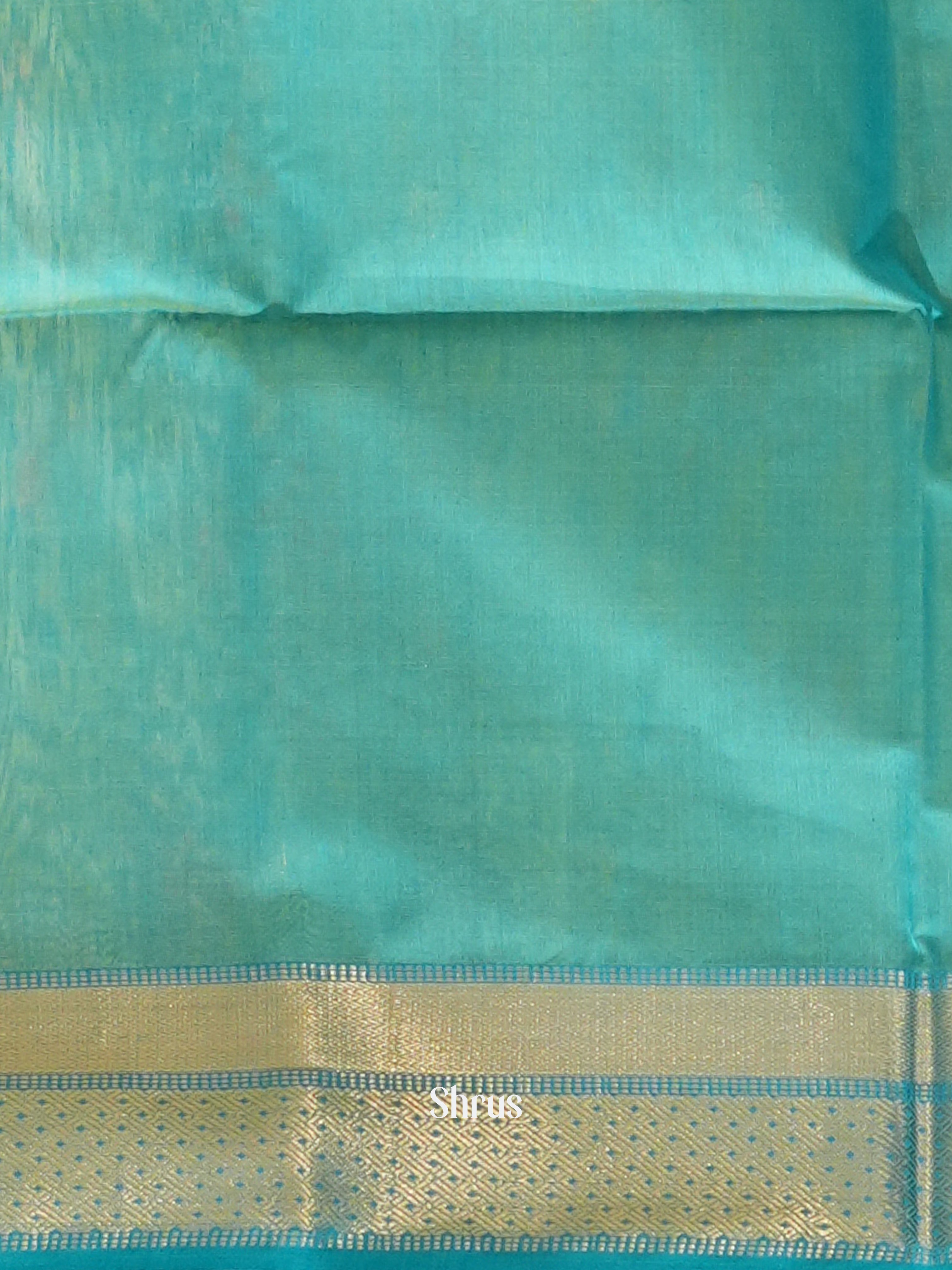 Yellow & Teal - Maheswari sico Saree