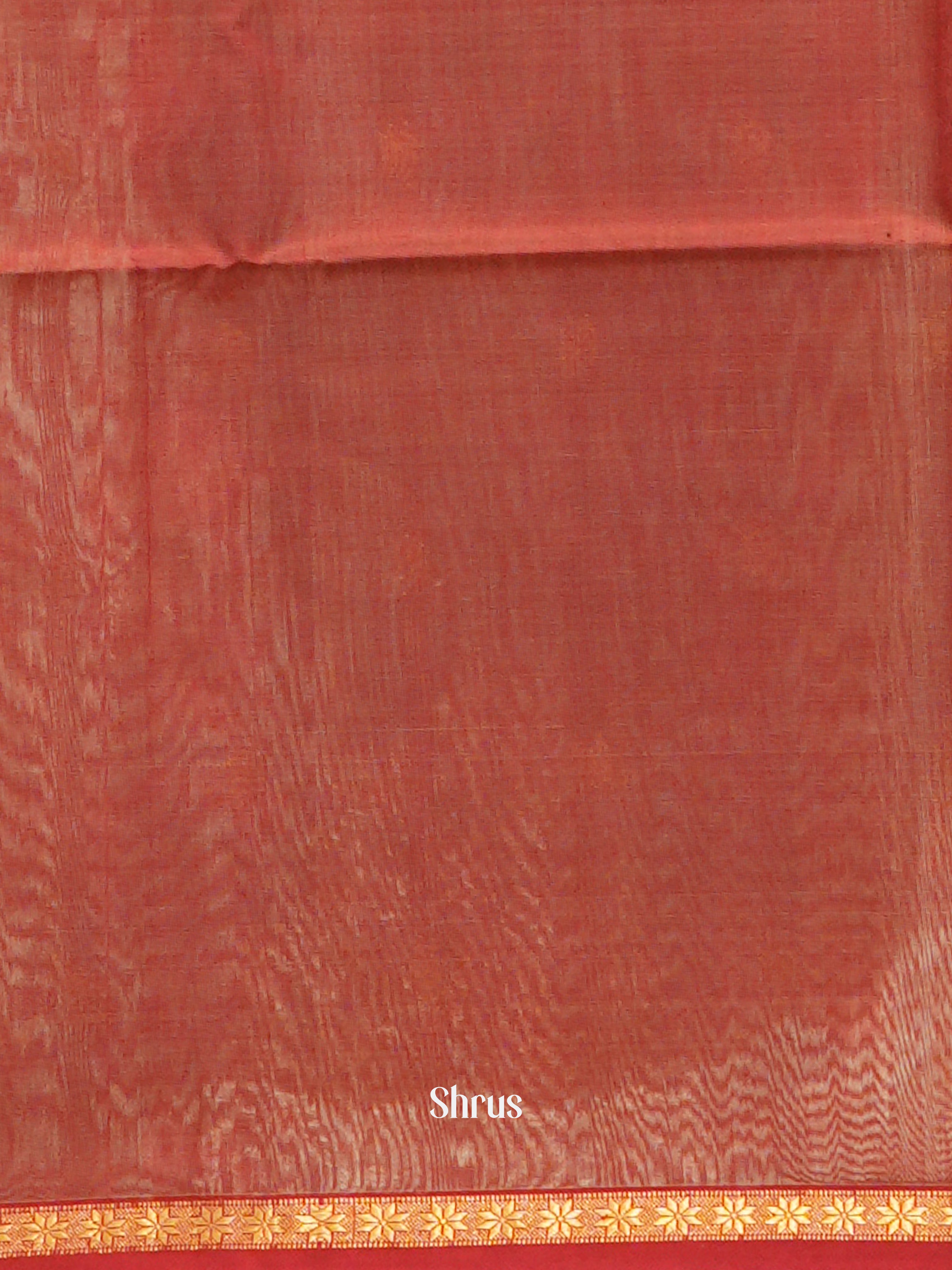 Beige & Red - Maheswari sico Saree