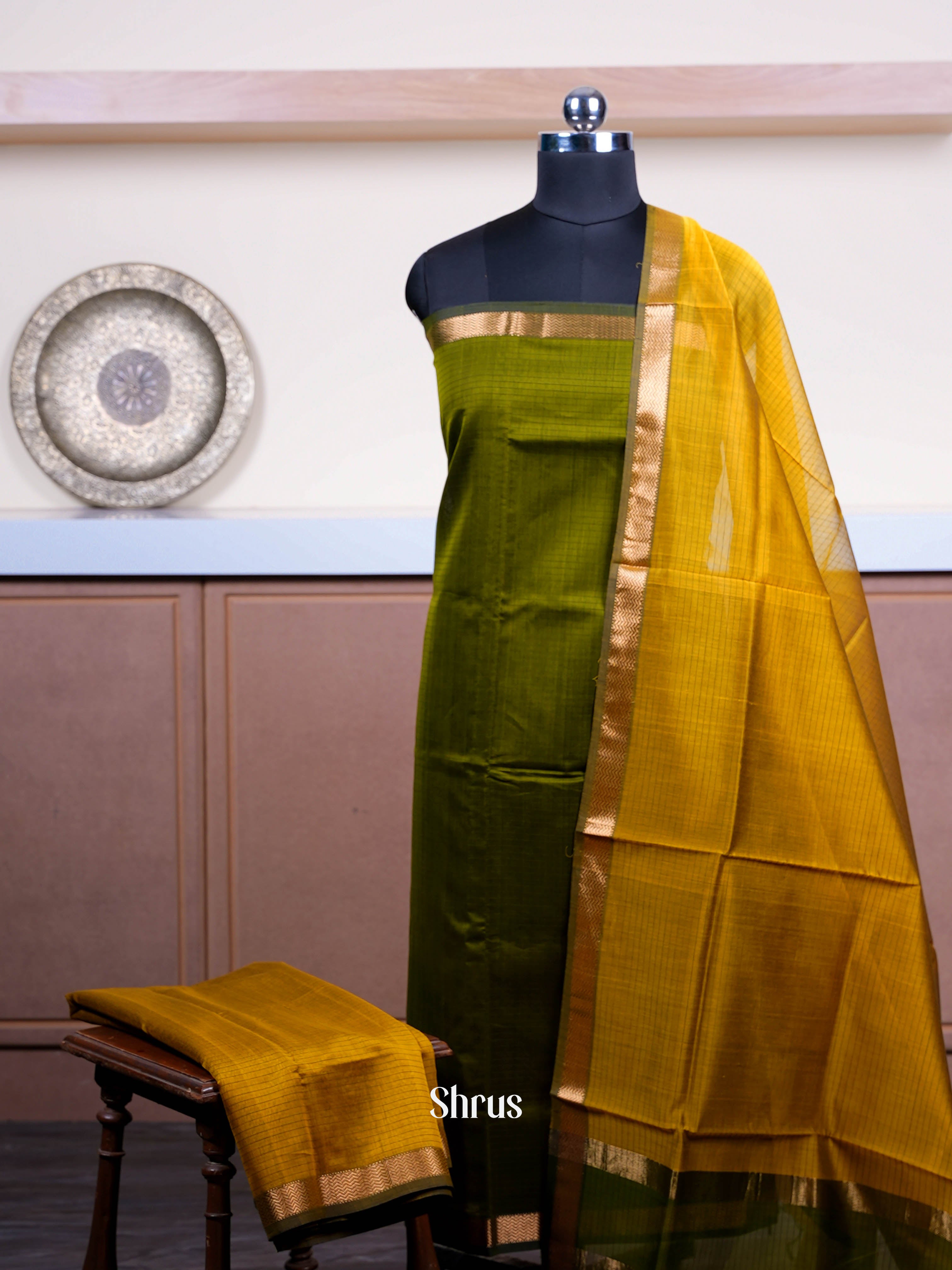 Shades Of Green  - Maheshwari silkcotton salwar