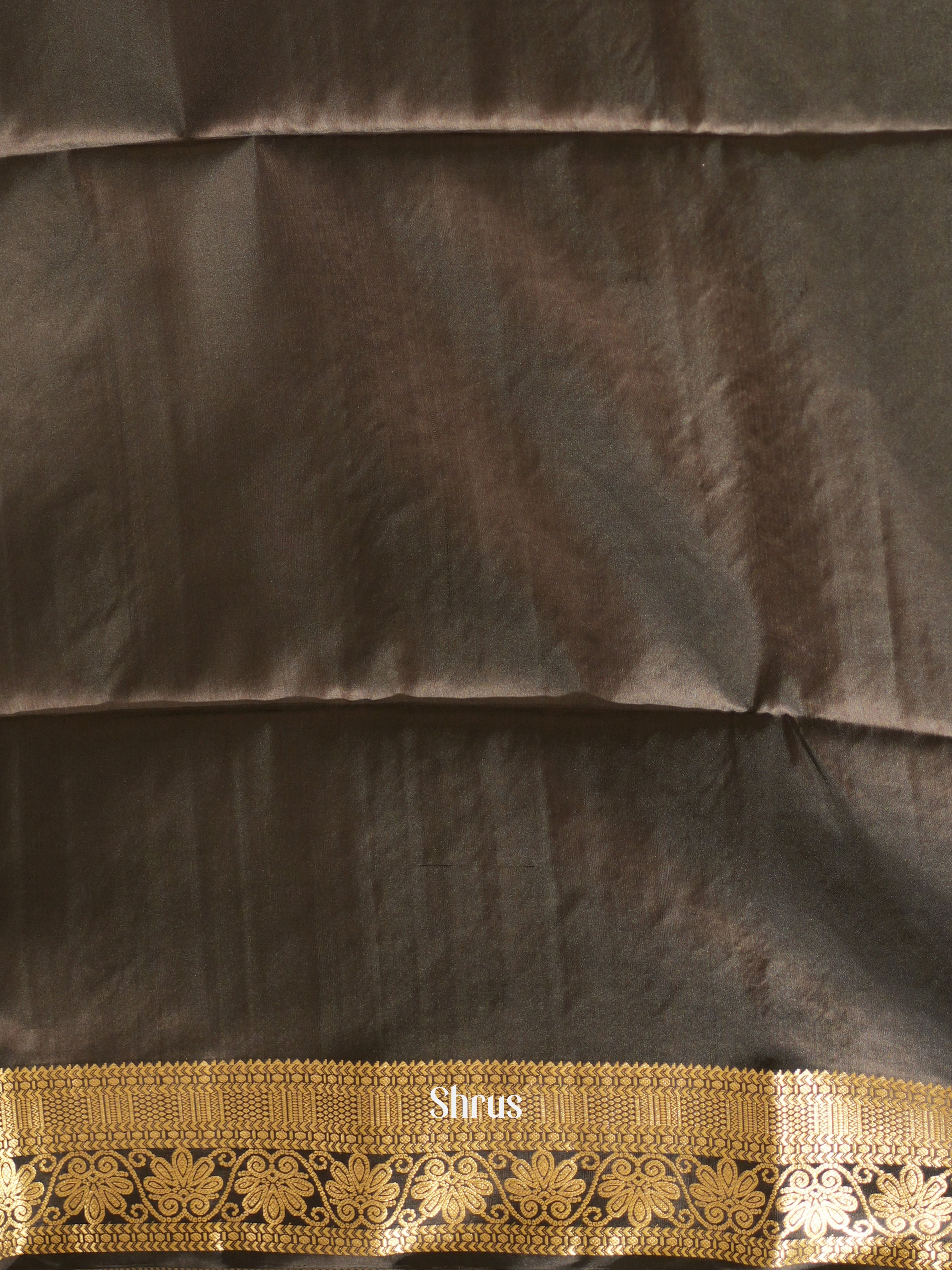 Grey & Black - Soft Silk Saree