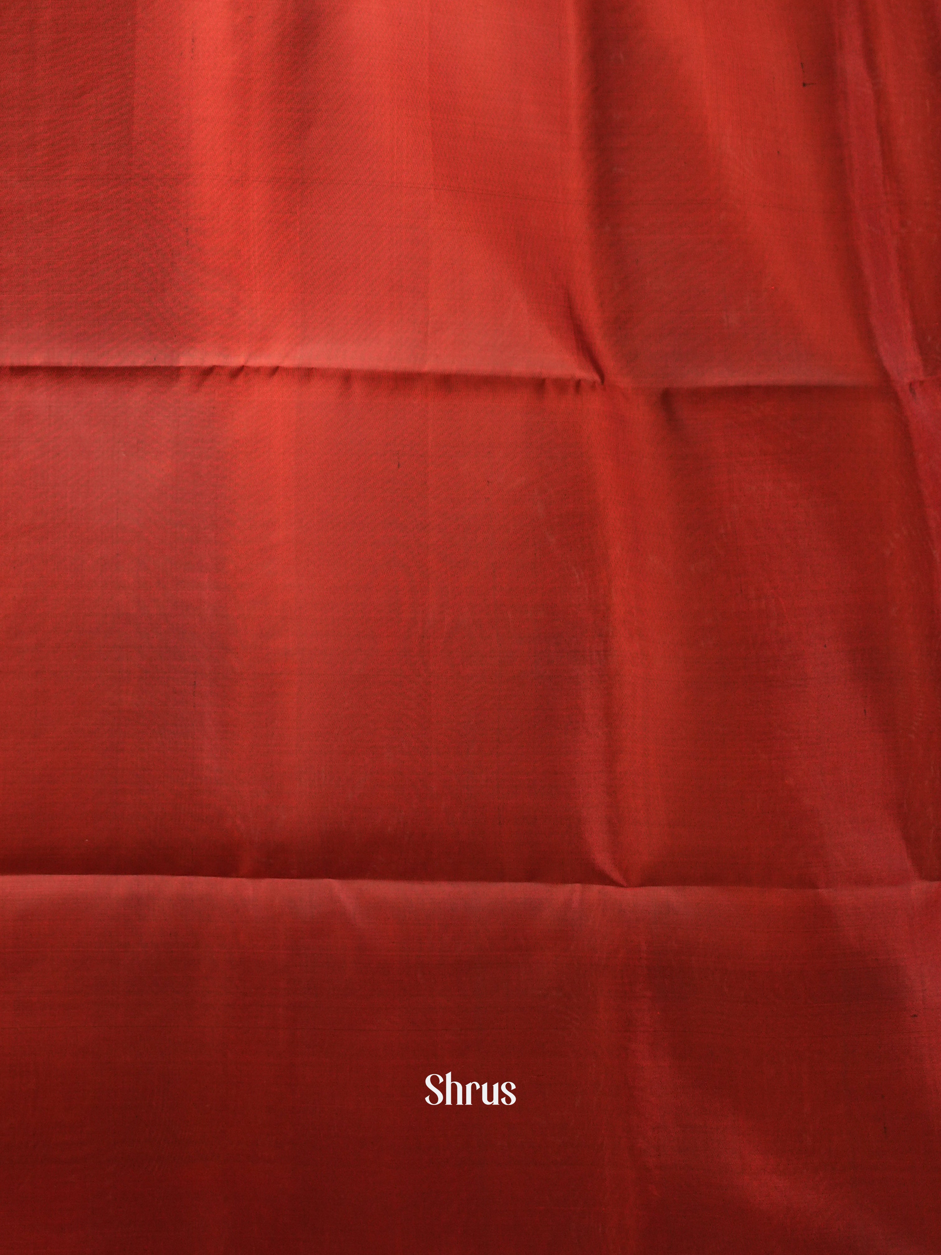 Mehandi Green & Red - Soft Silk Saree