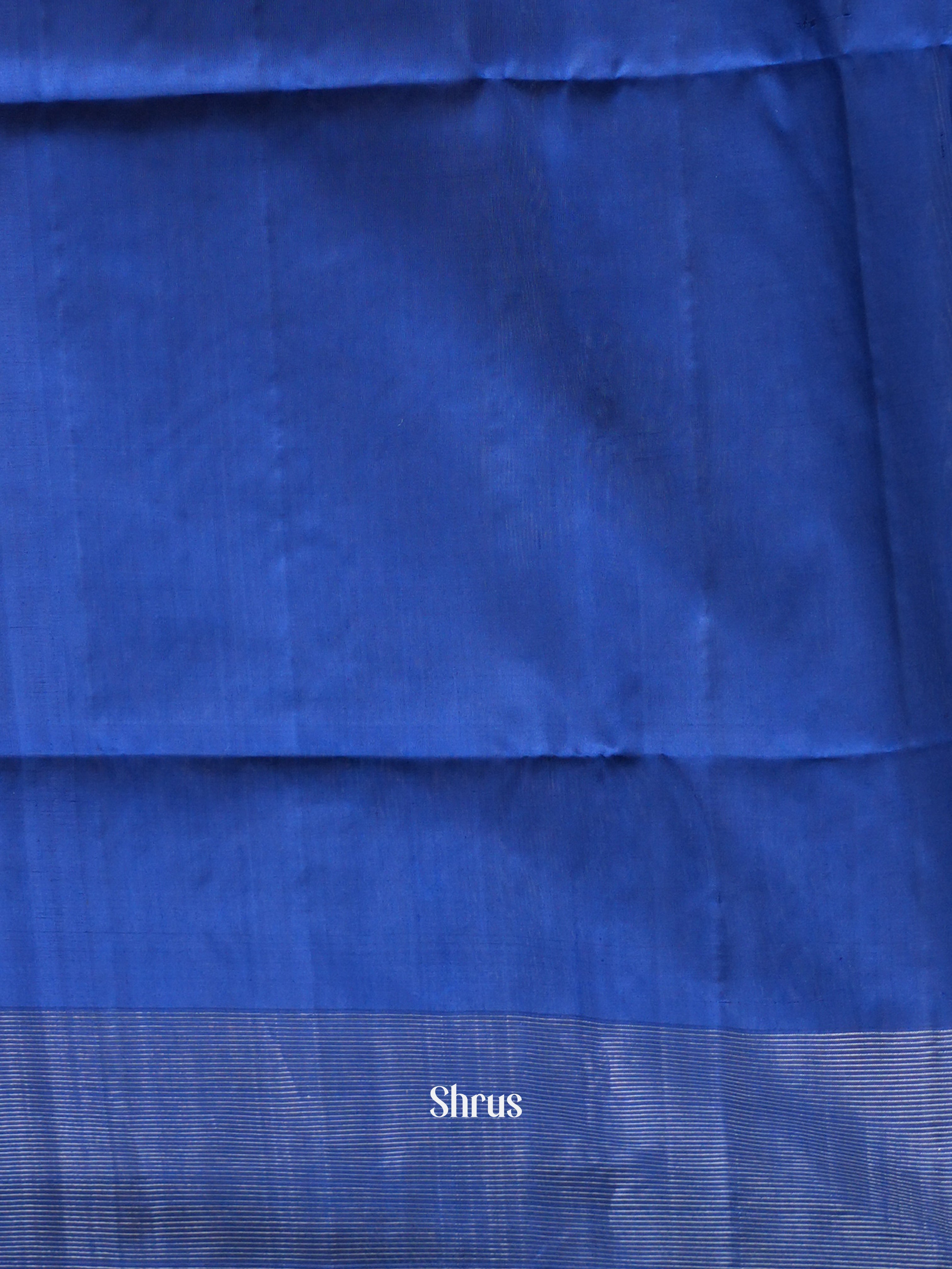 Yellow & Blue - Soft Silk Saree