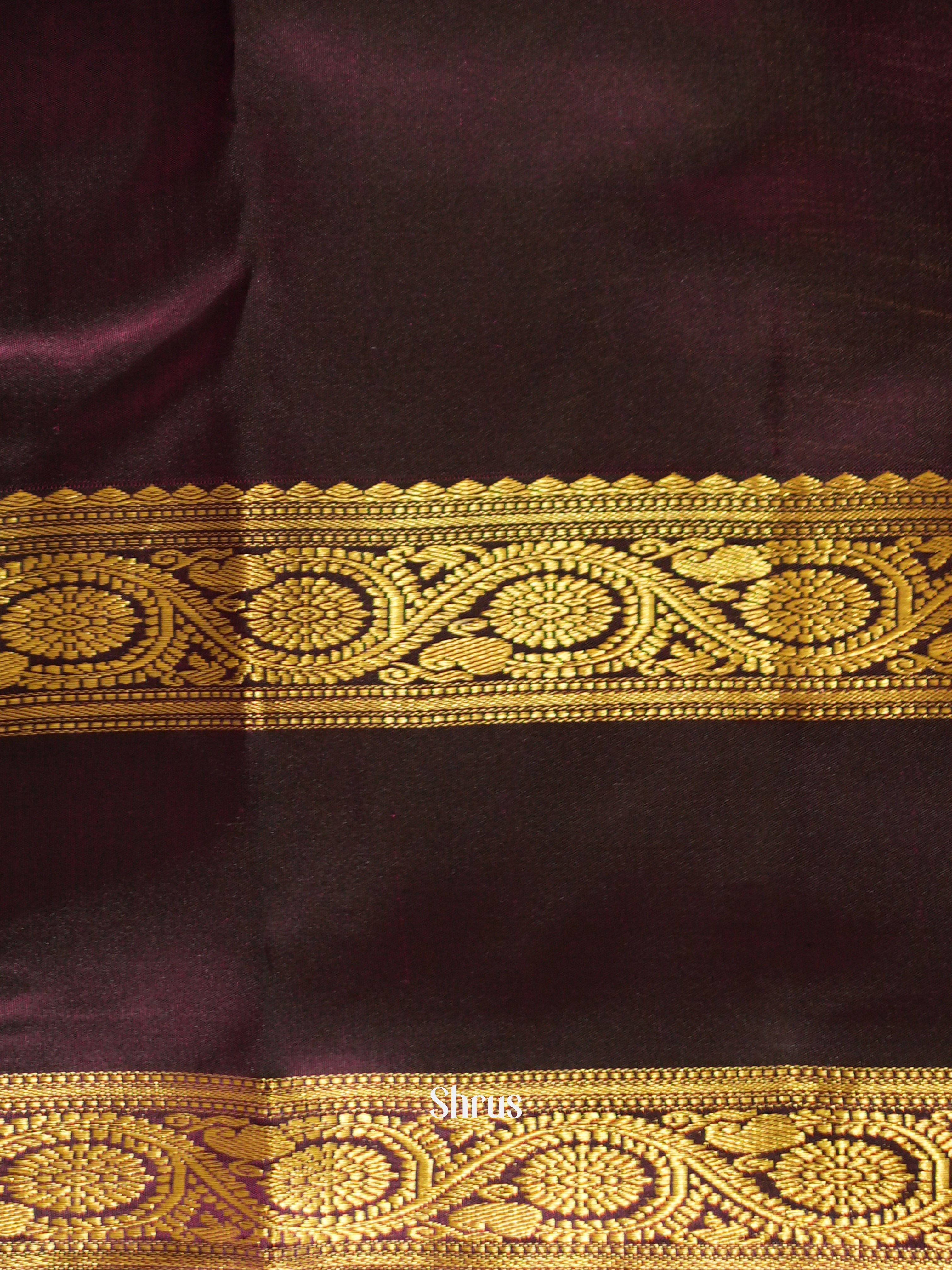 Blue & Wine - Kanchipuram silk Saree