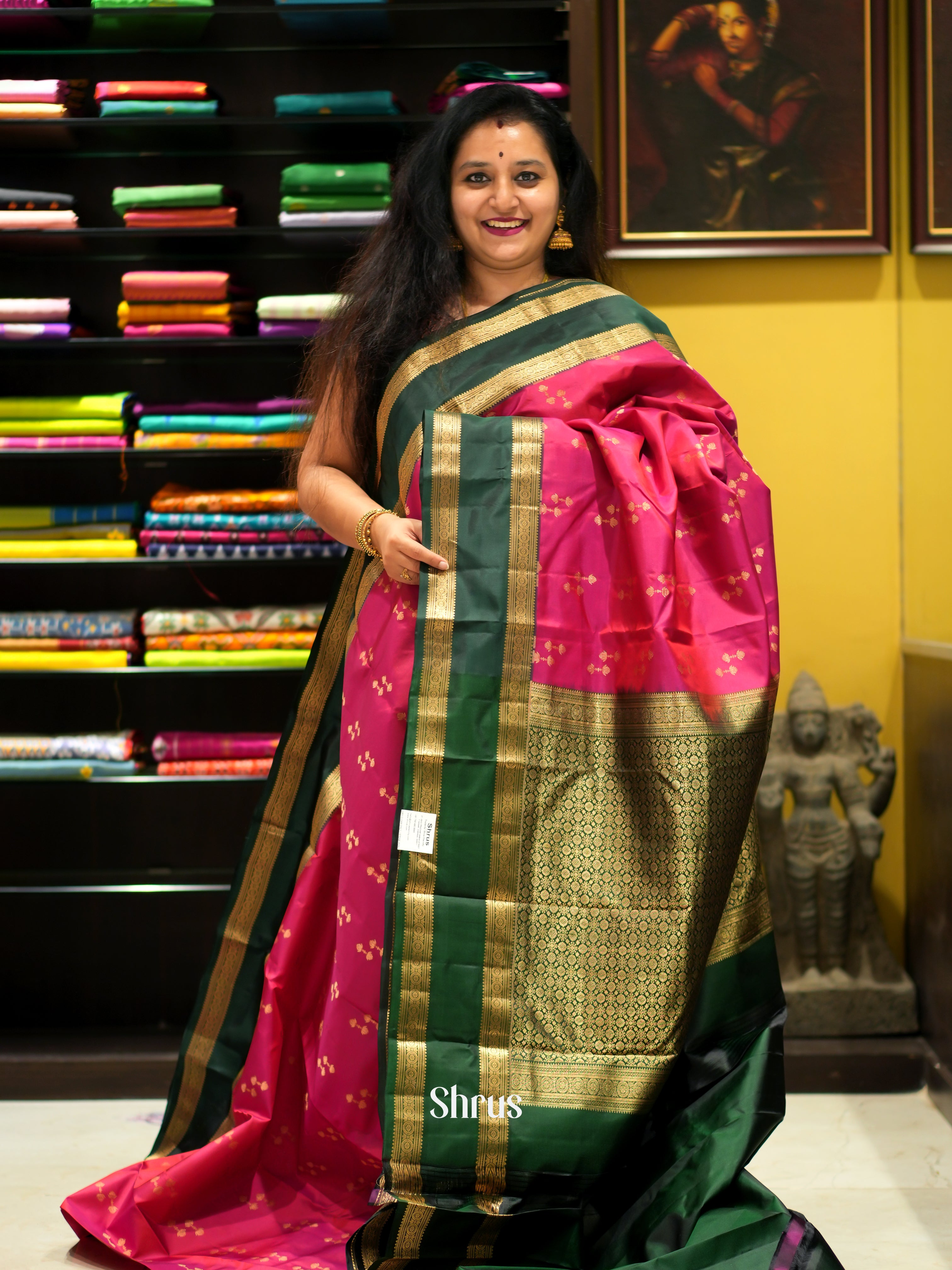 Maroon & Green - Kanchipuram silk Saree