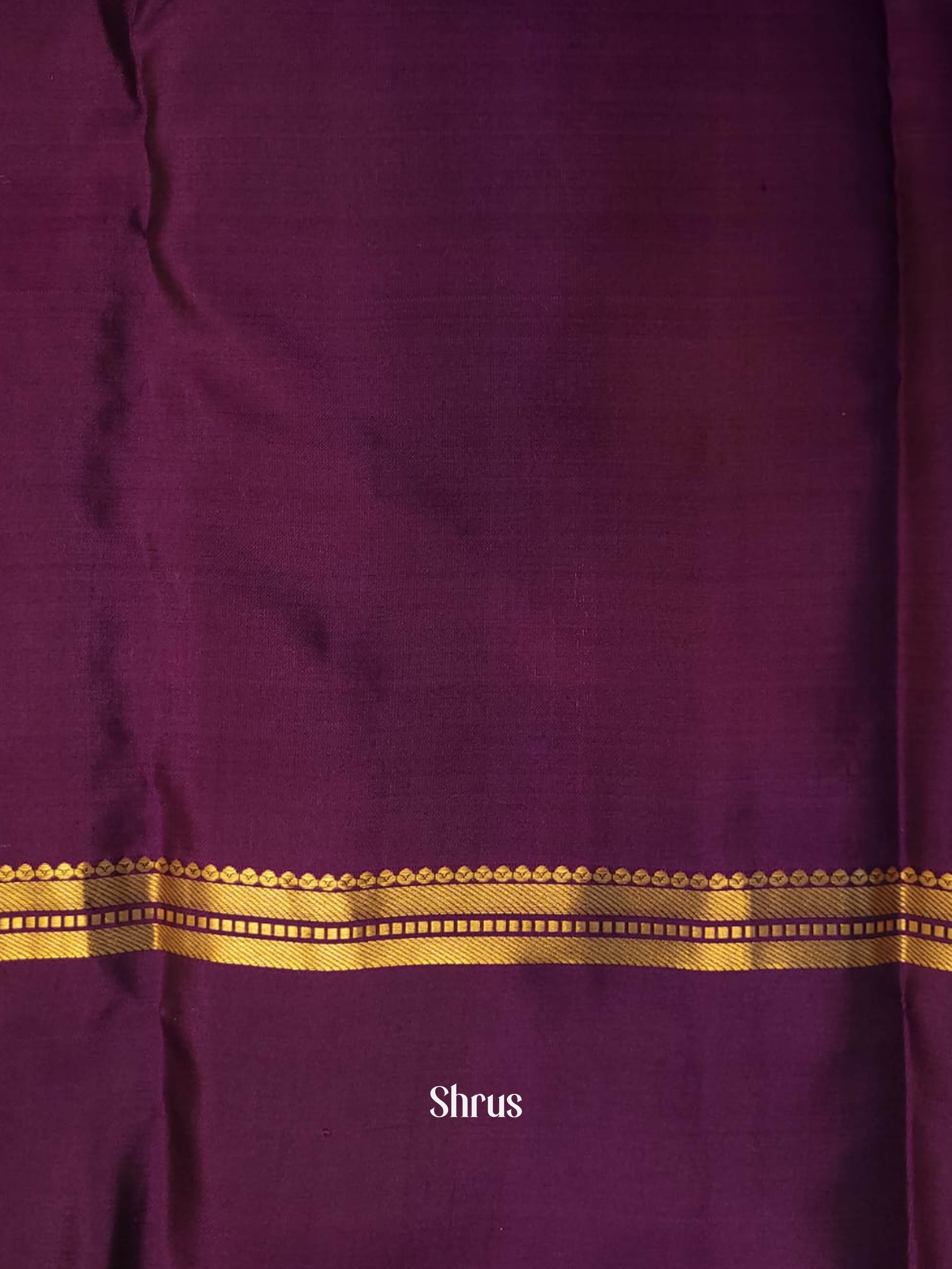 Green & Wine - Kanchipuram silk  Saree