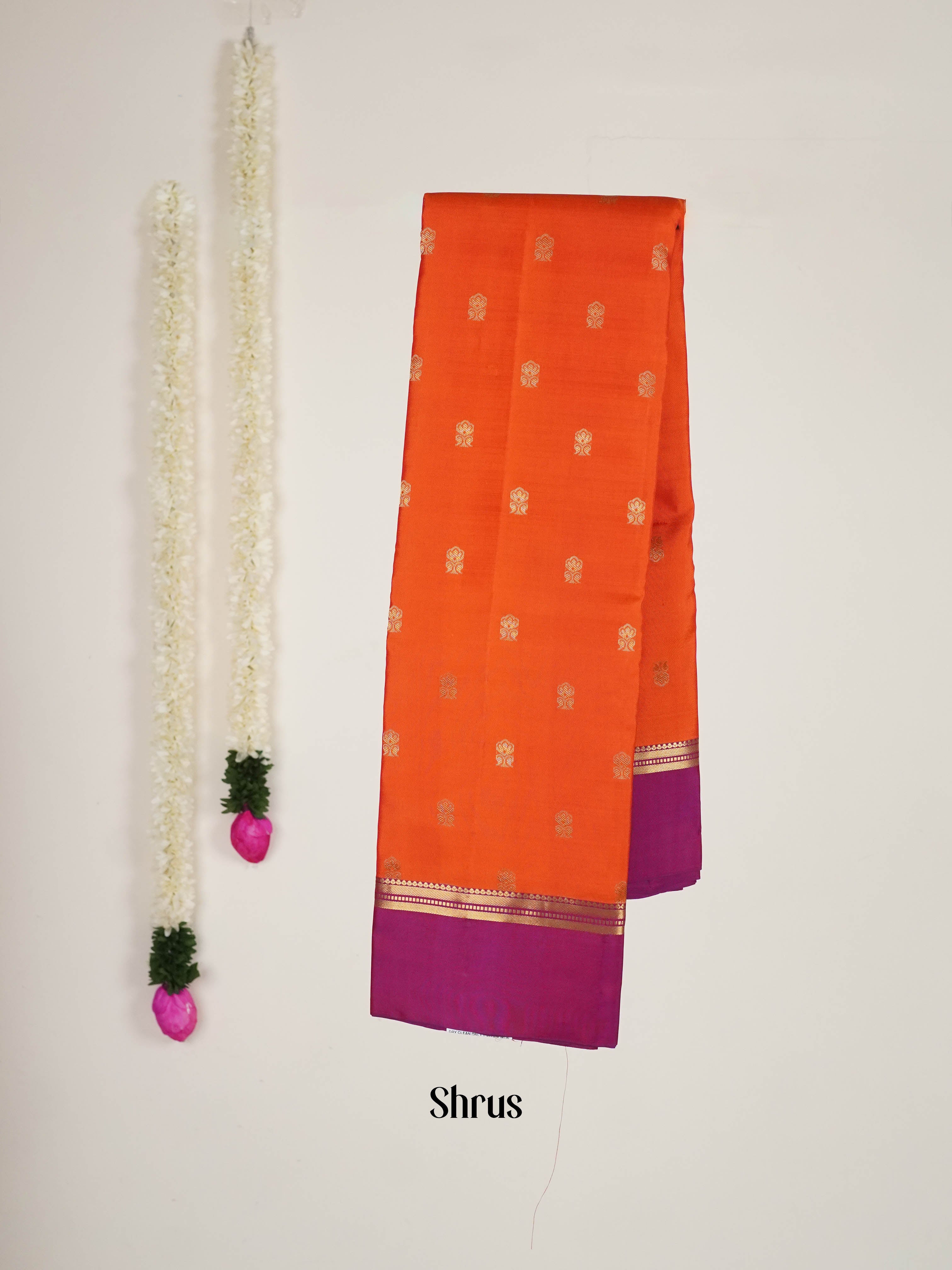 Orange & Pink - Kanchipuram silk Saree