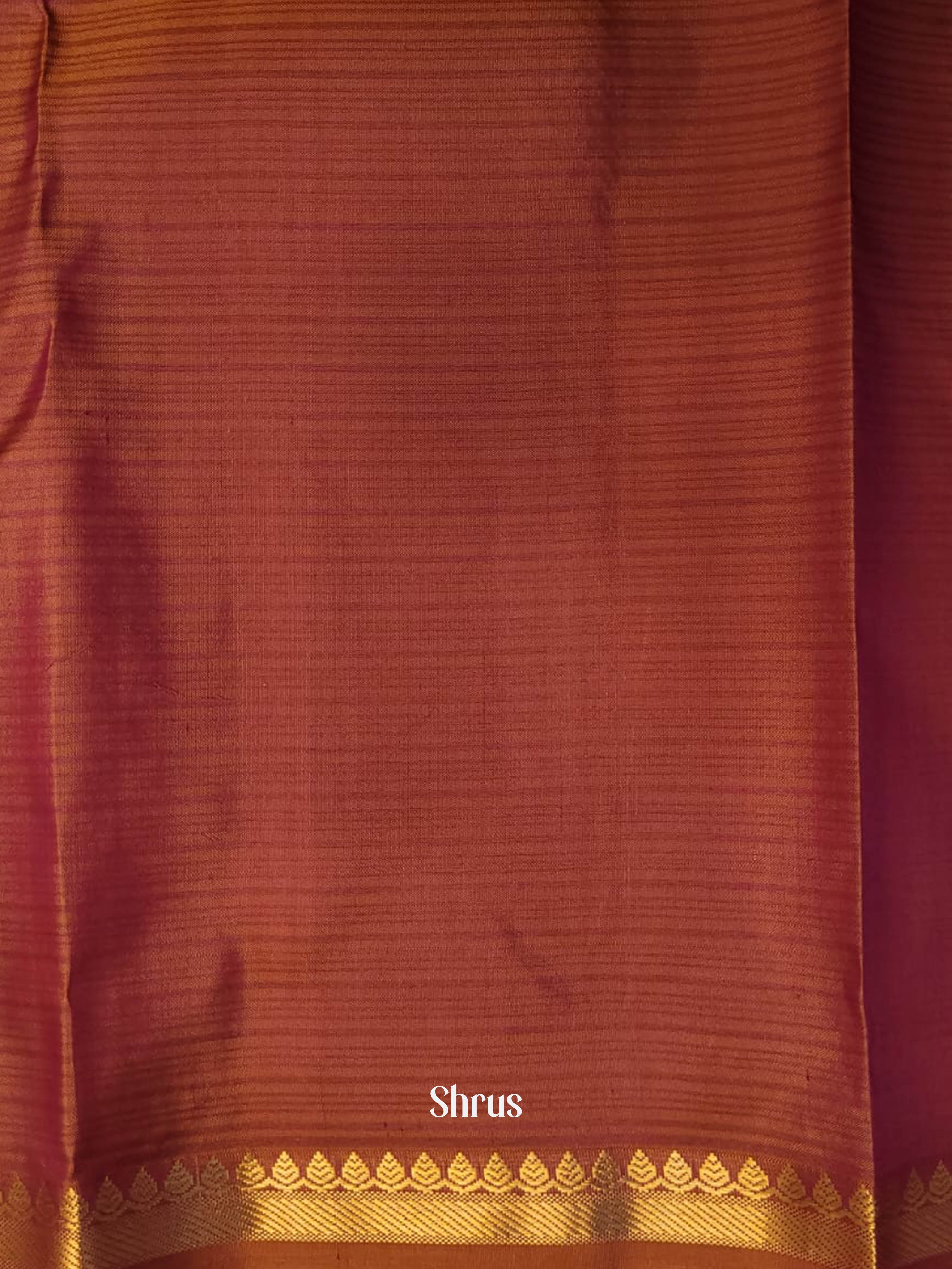 Pink & Brown - Kanchipuram silk Saree