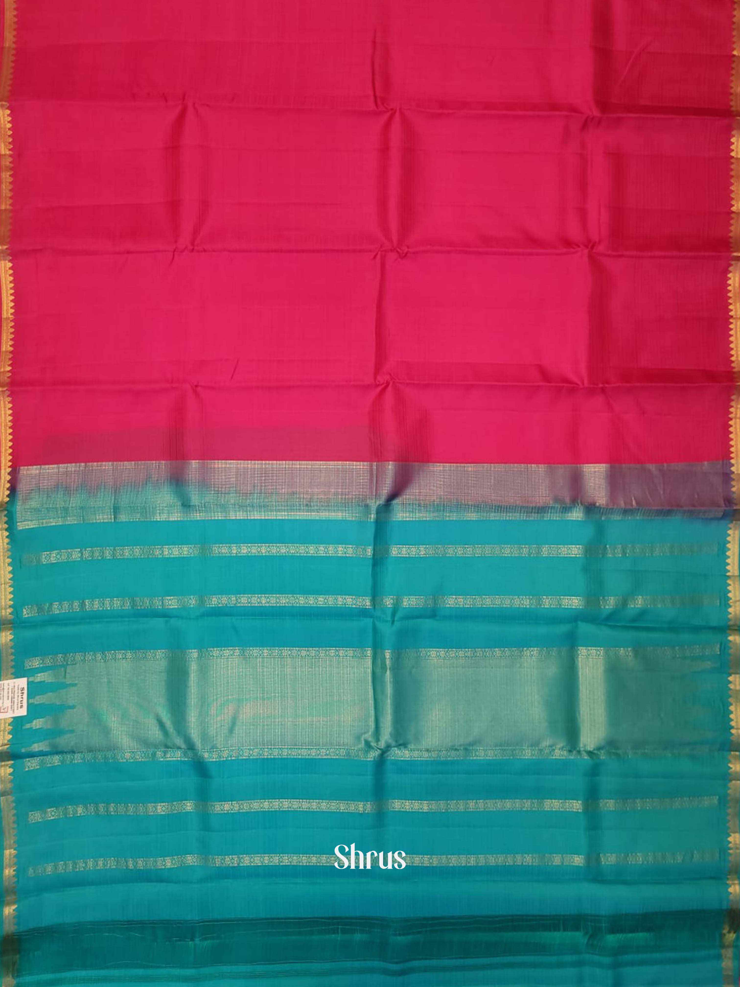 Pink & Blue - Kanchipuram silk Saree