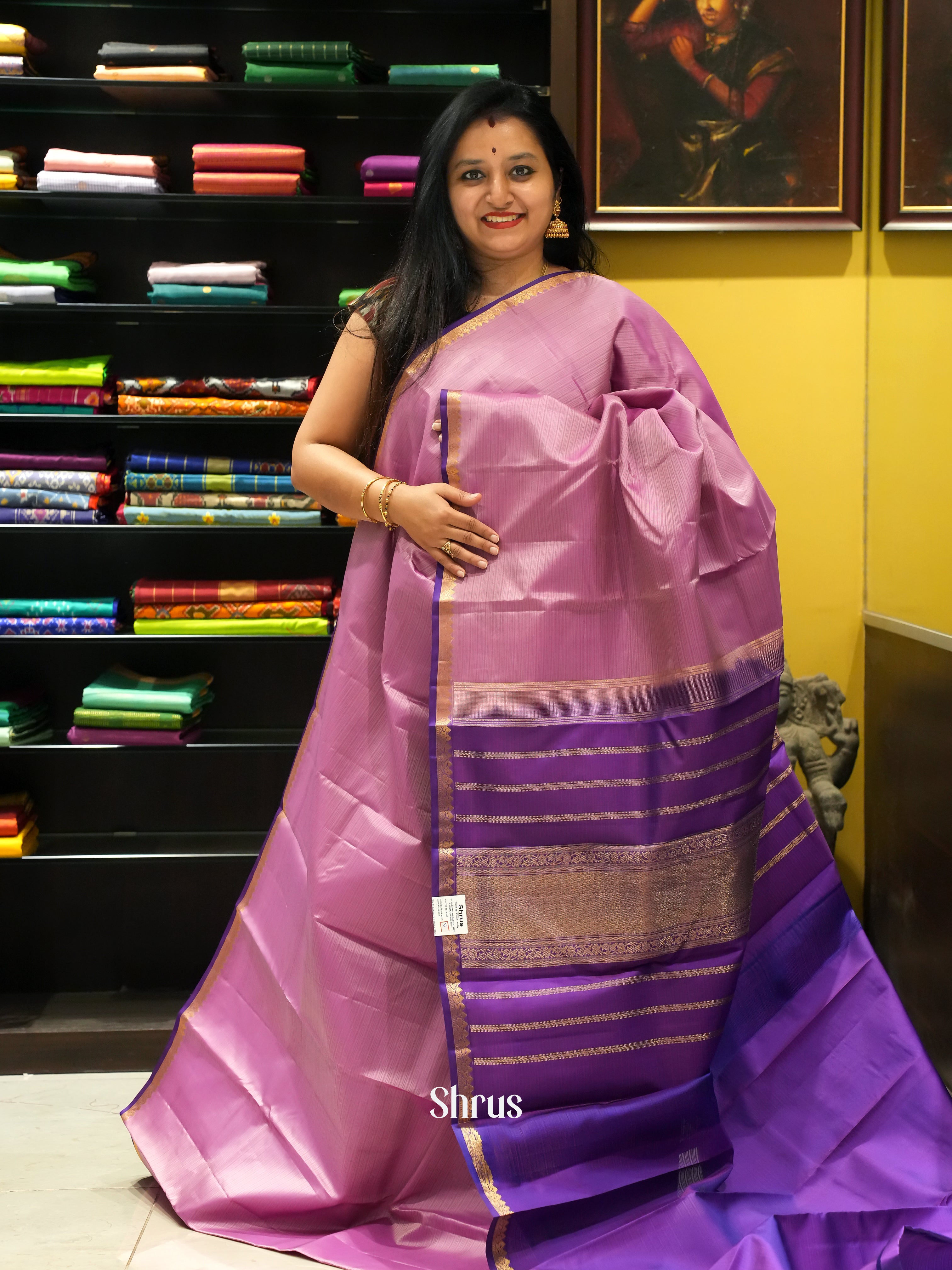 Pink & Purple - Kanchipuram silk Saree