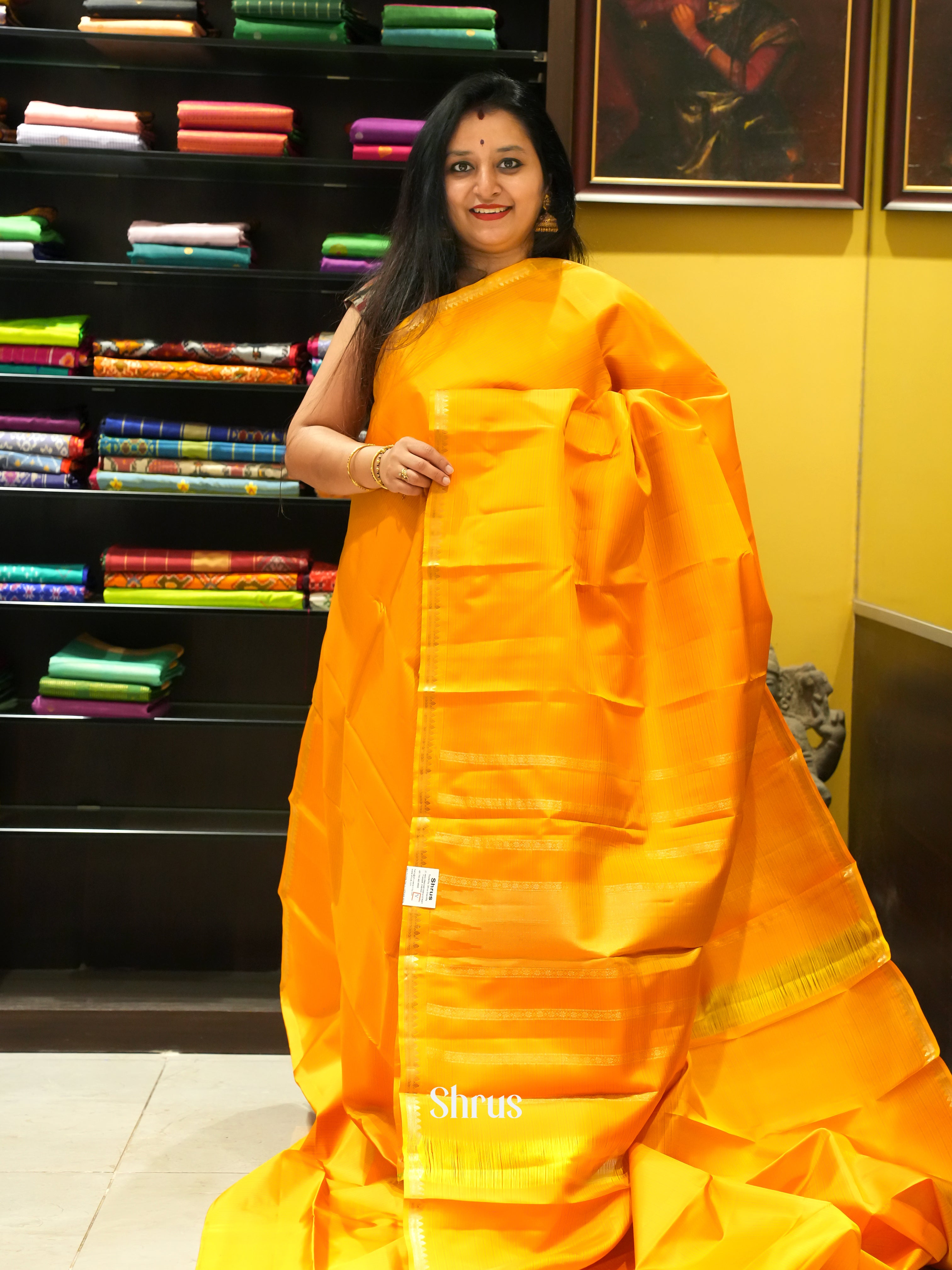 Mambazha Yellow - Kanchipuram silk Saree