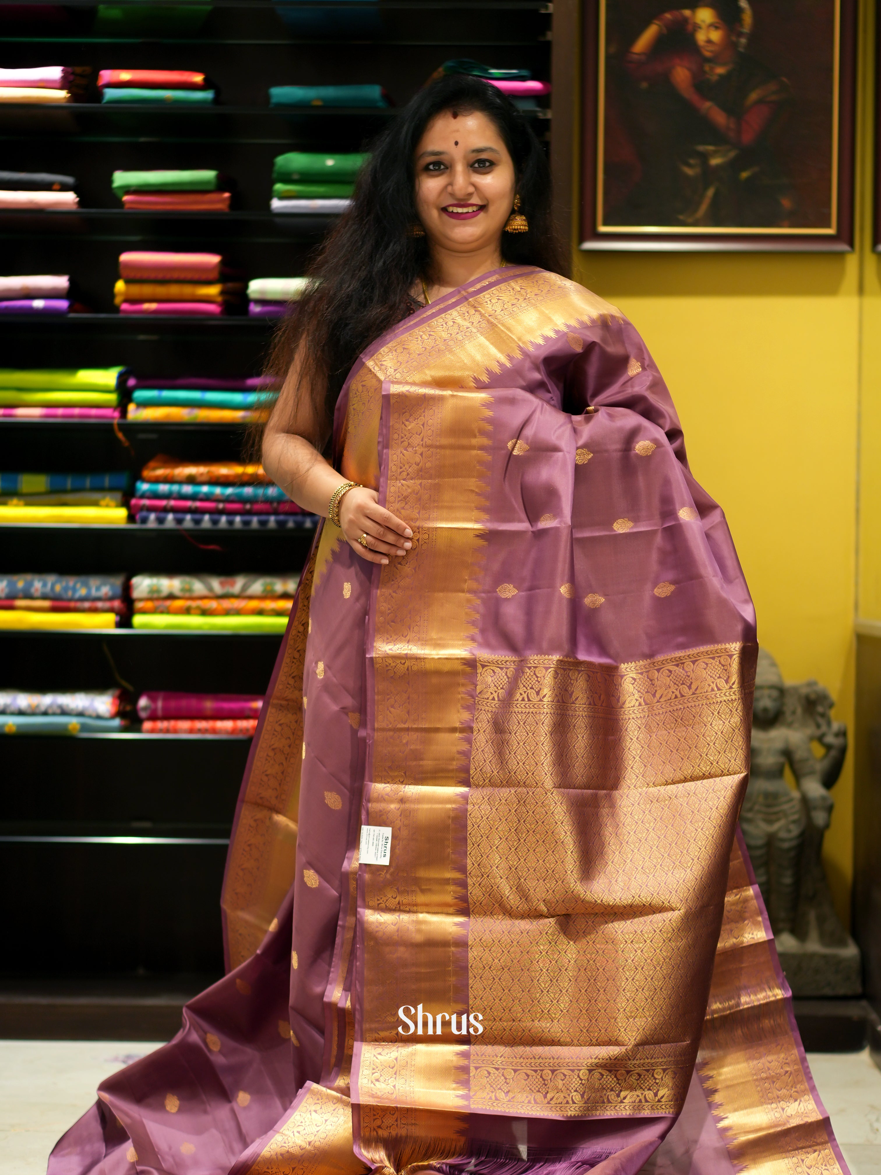 Onion Pink(Single Tone)- Kanchipuram silk Saree