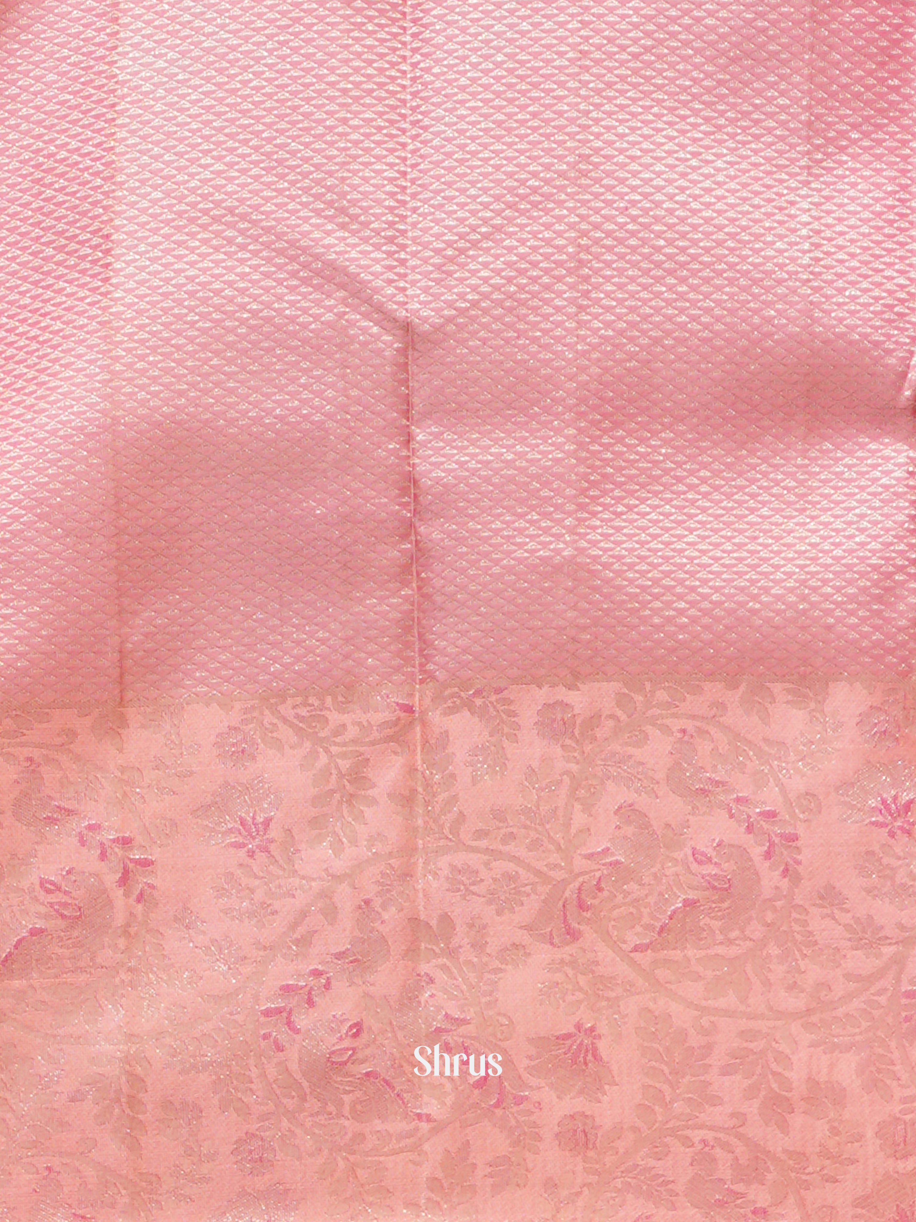 Pale Orange & Pink - Kanchipuram silk Saree