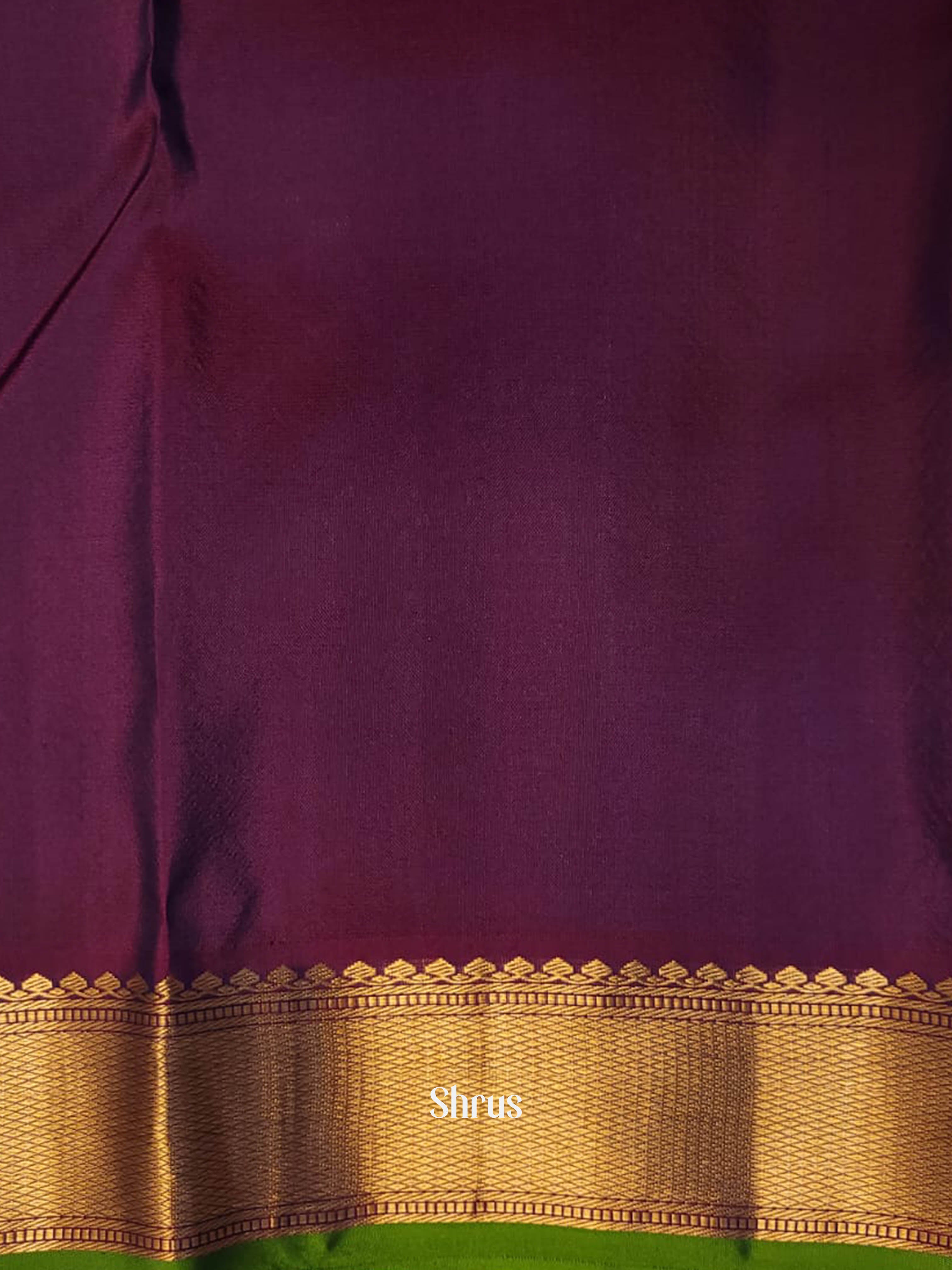 Blue  & Wine - Kanchipuram silk Saree