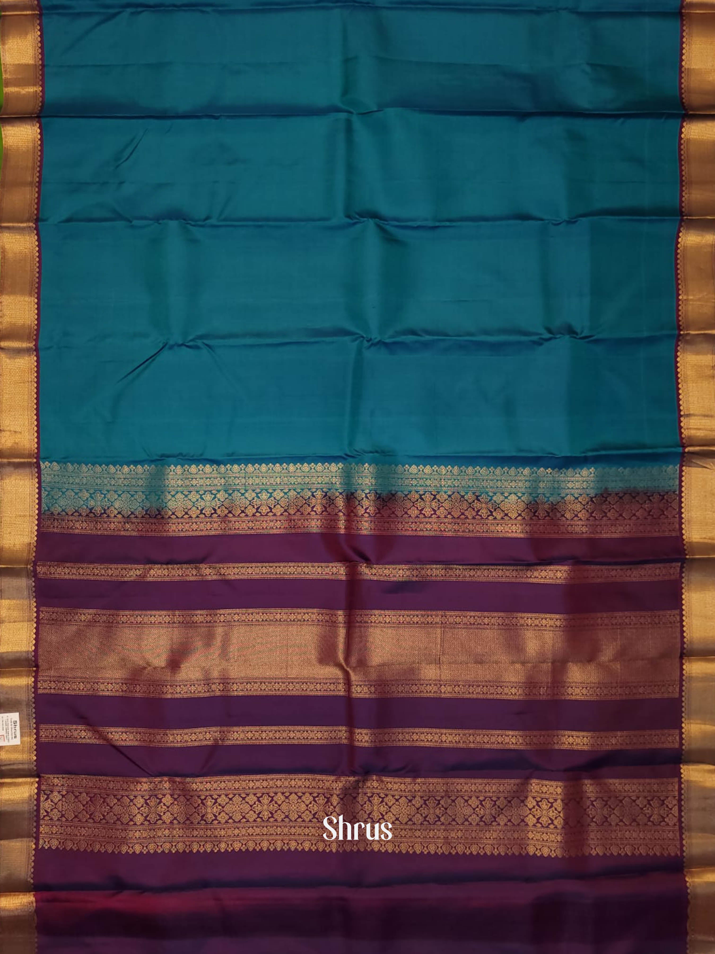 Blue  & Wine - Kanchipuram silk Saree