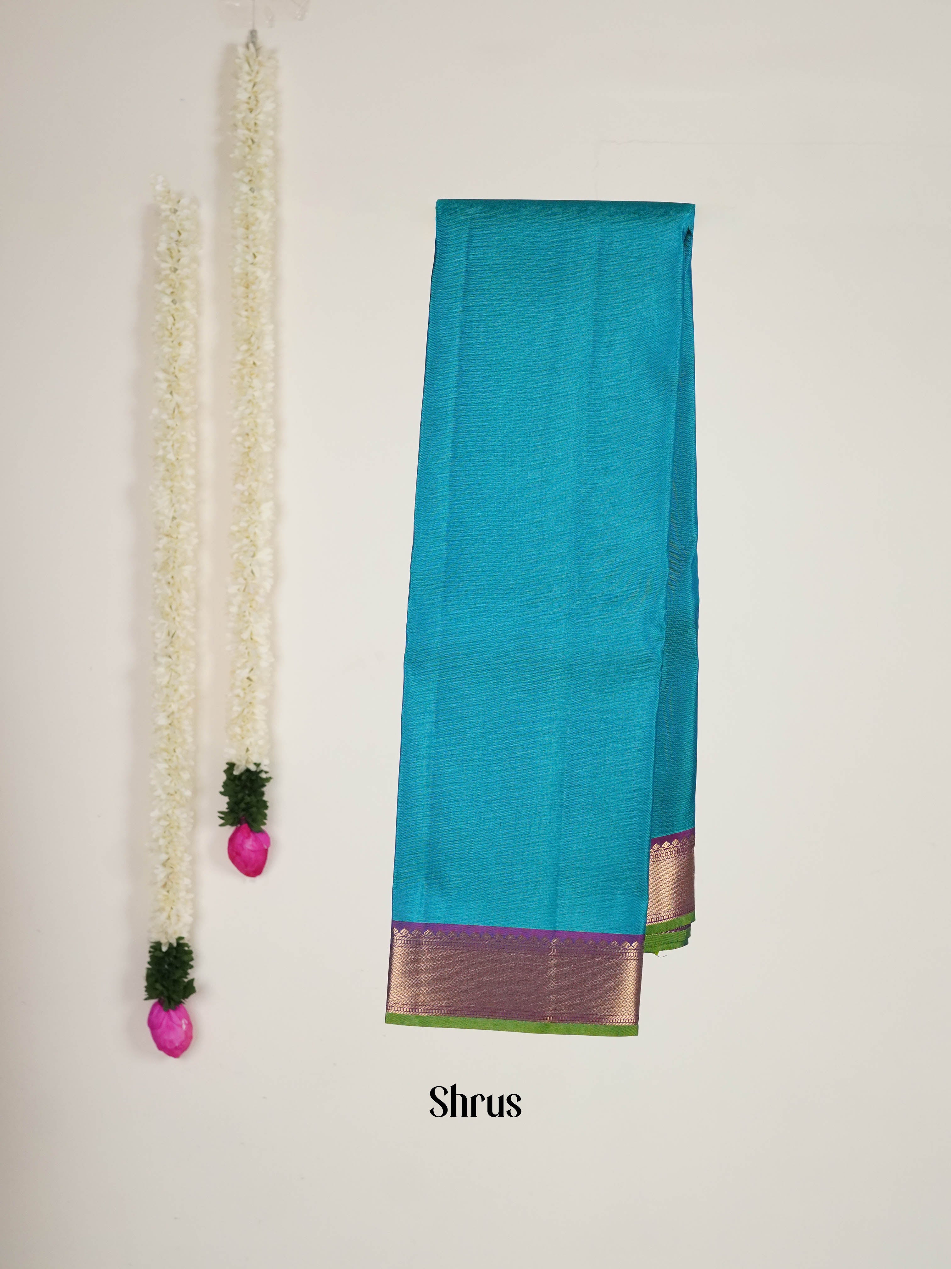 Blue  & Wine - Kanchipuram silk Saree