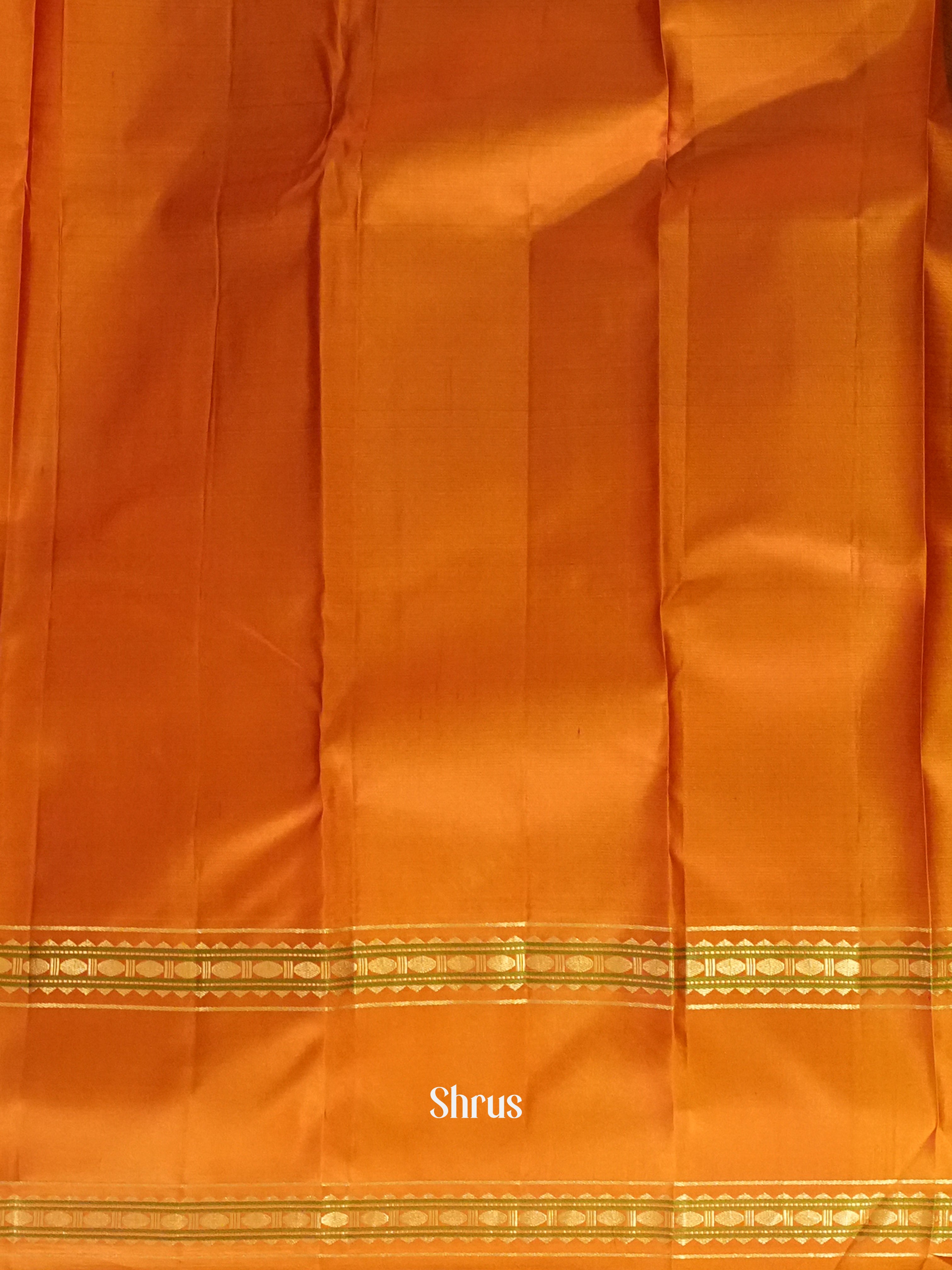 Maroon & Orange - Kanchipuram silk Saree