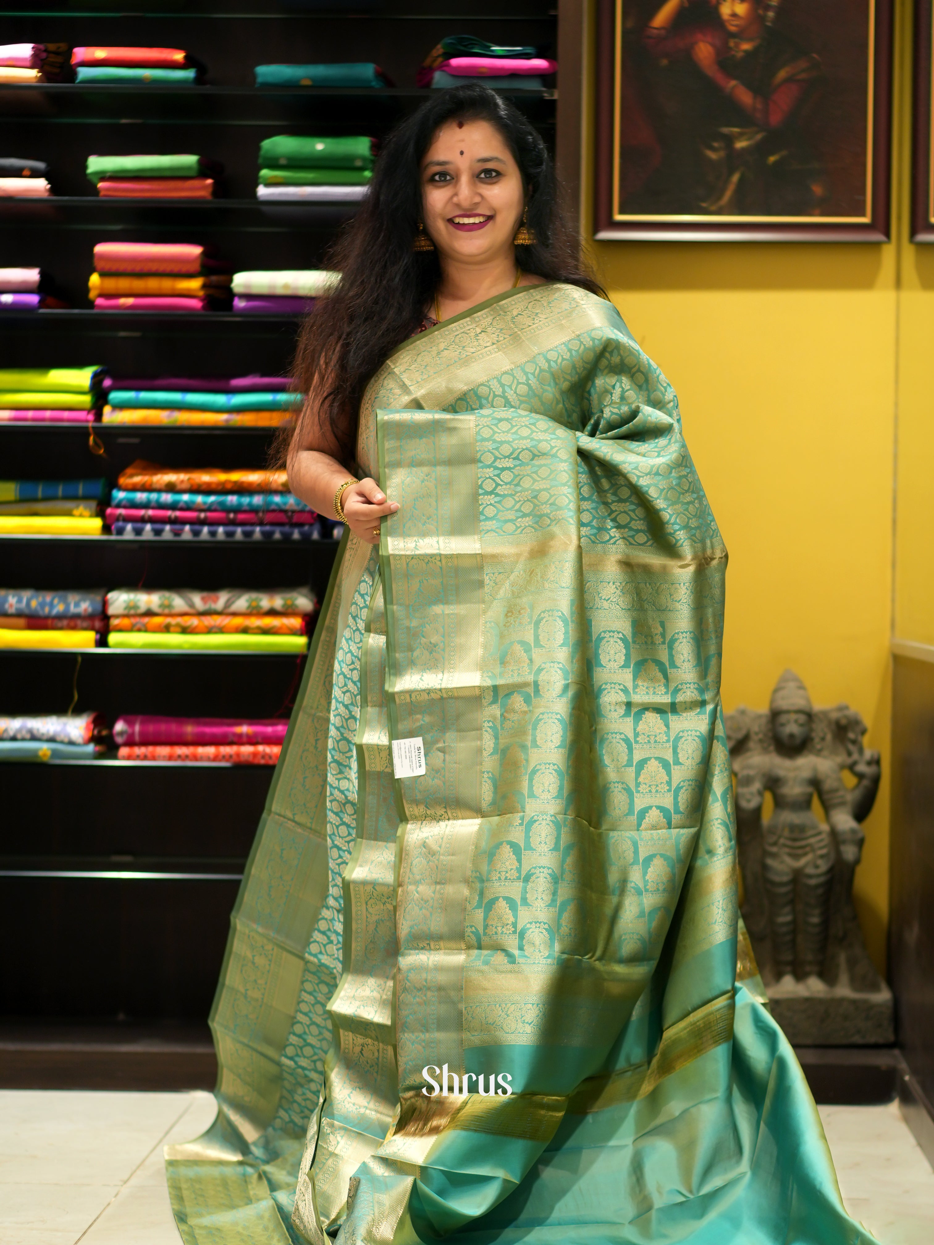 Green(Single Tone) - Kanchipuram silk Saree