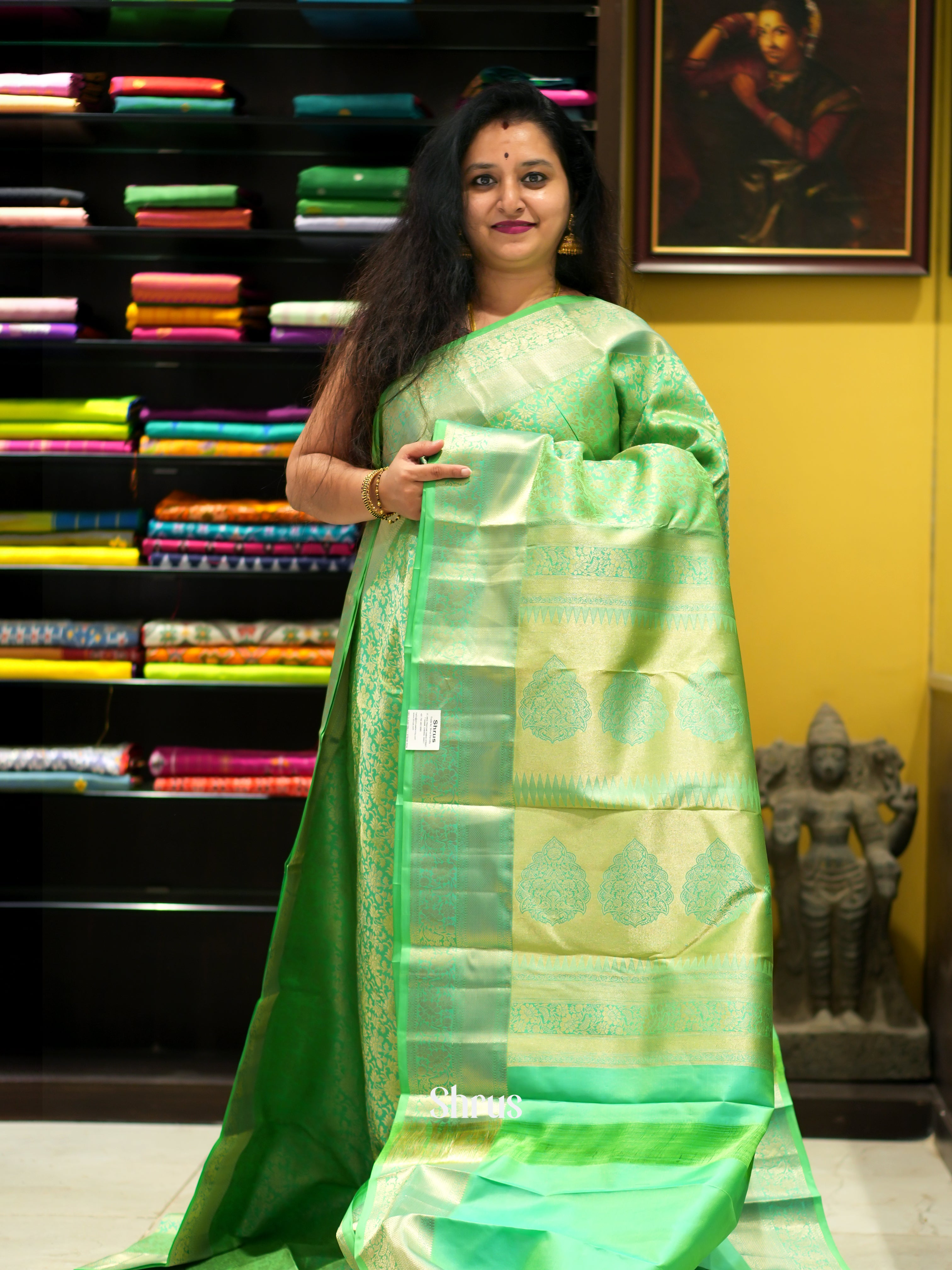 Pastel Green(Single Tone) - Kanchipuram silk Saree