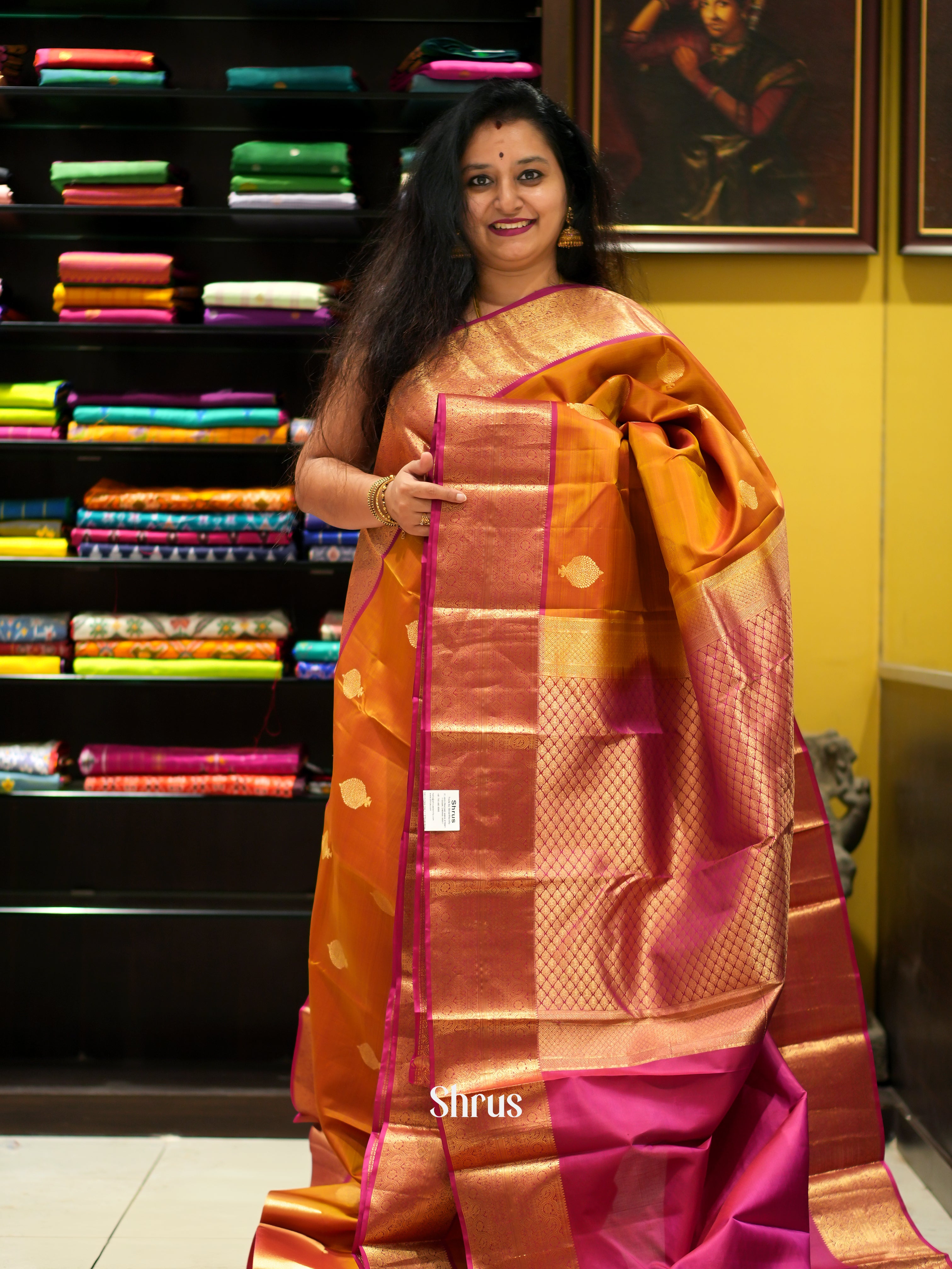 Honey & Purple - Kanchipuram silk Saree