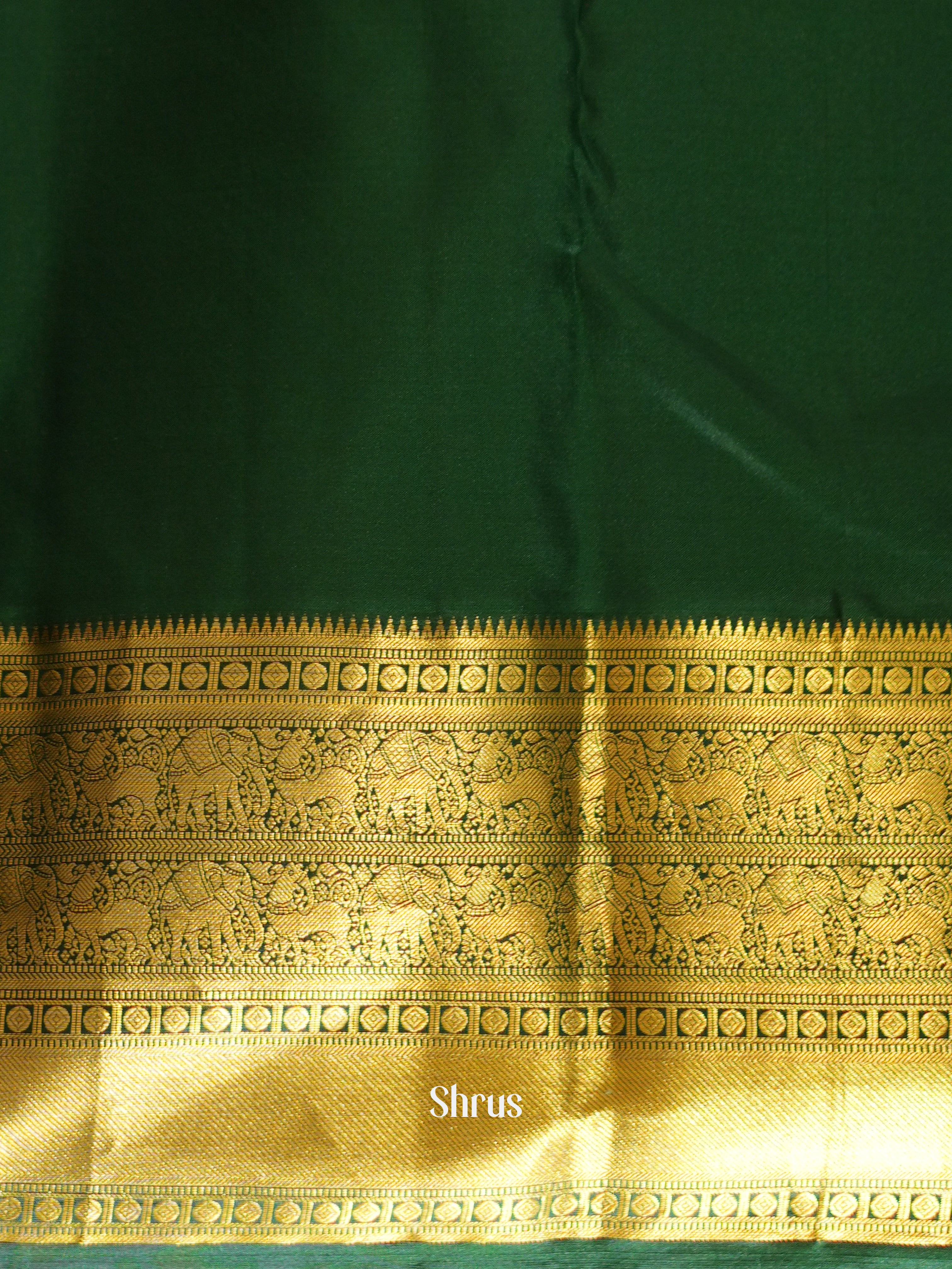 Mathulir Green & Green - Kanchipuram silk Saree