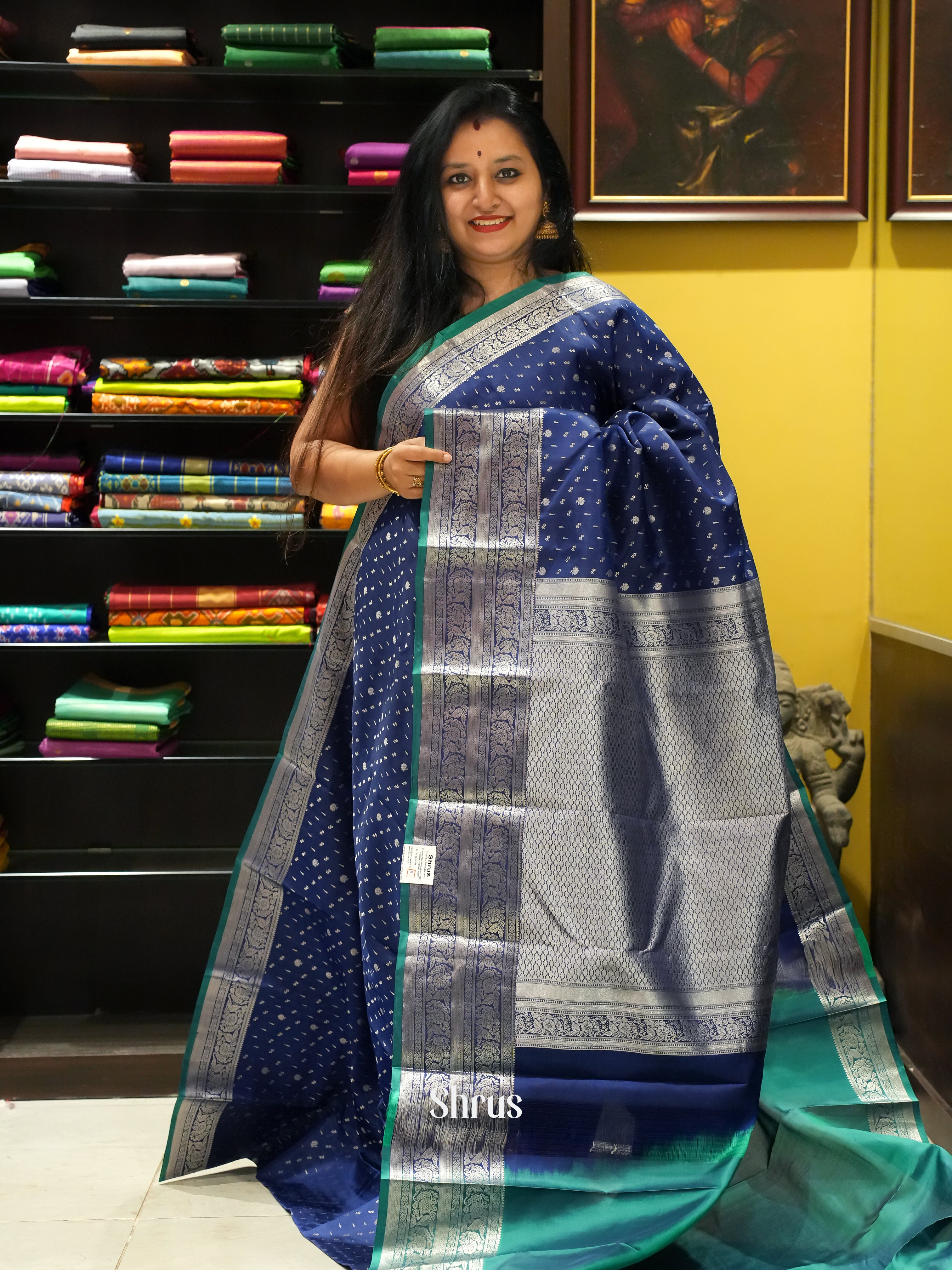 Blue & Green - Kanchipuram silk Saree