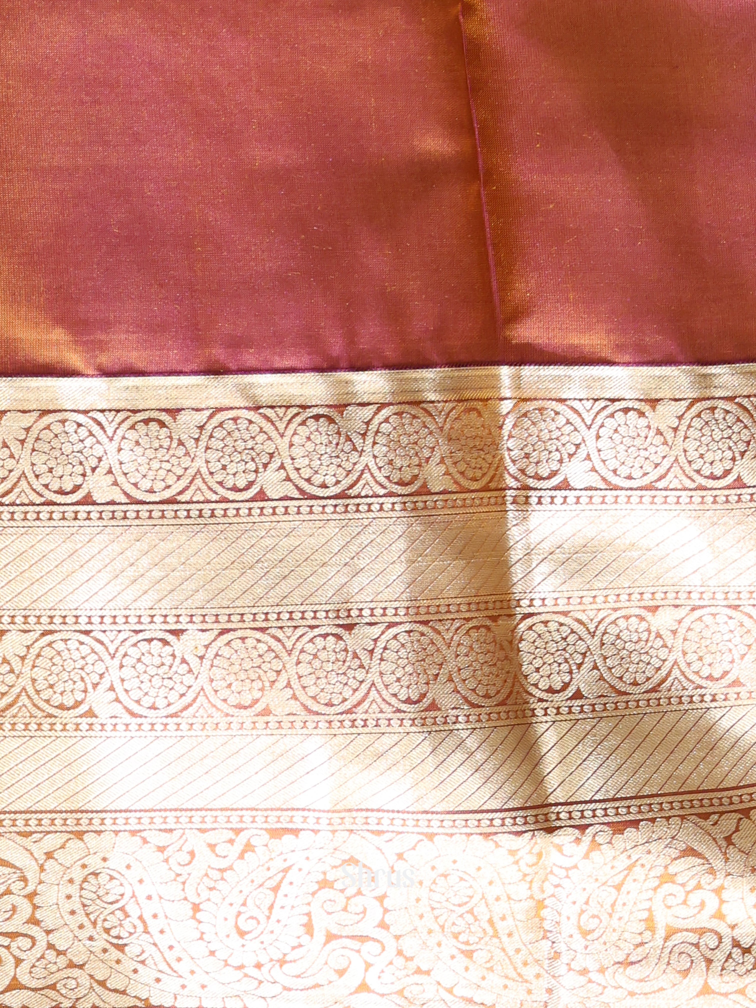 Yellow & Brown - Kanchipuram silk Saree