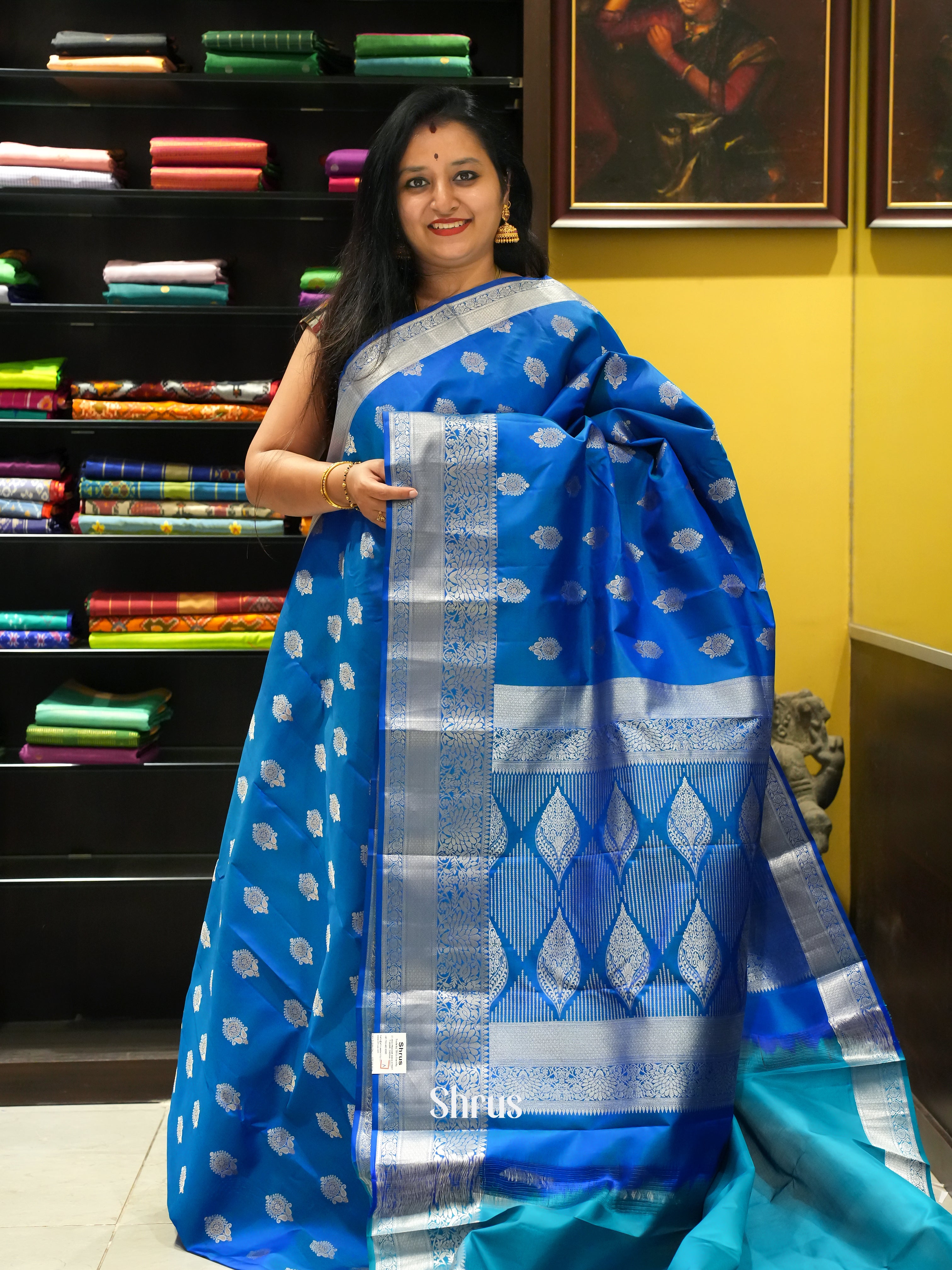 Blue & Teal- Kanchipuram silk Saree