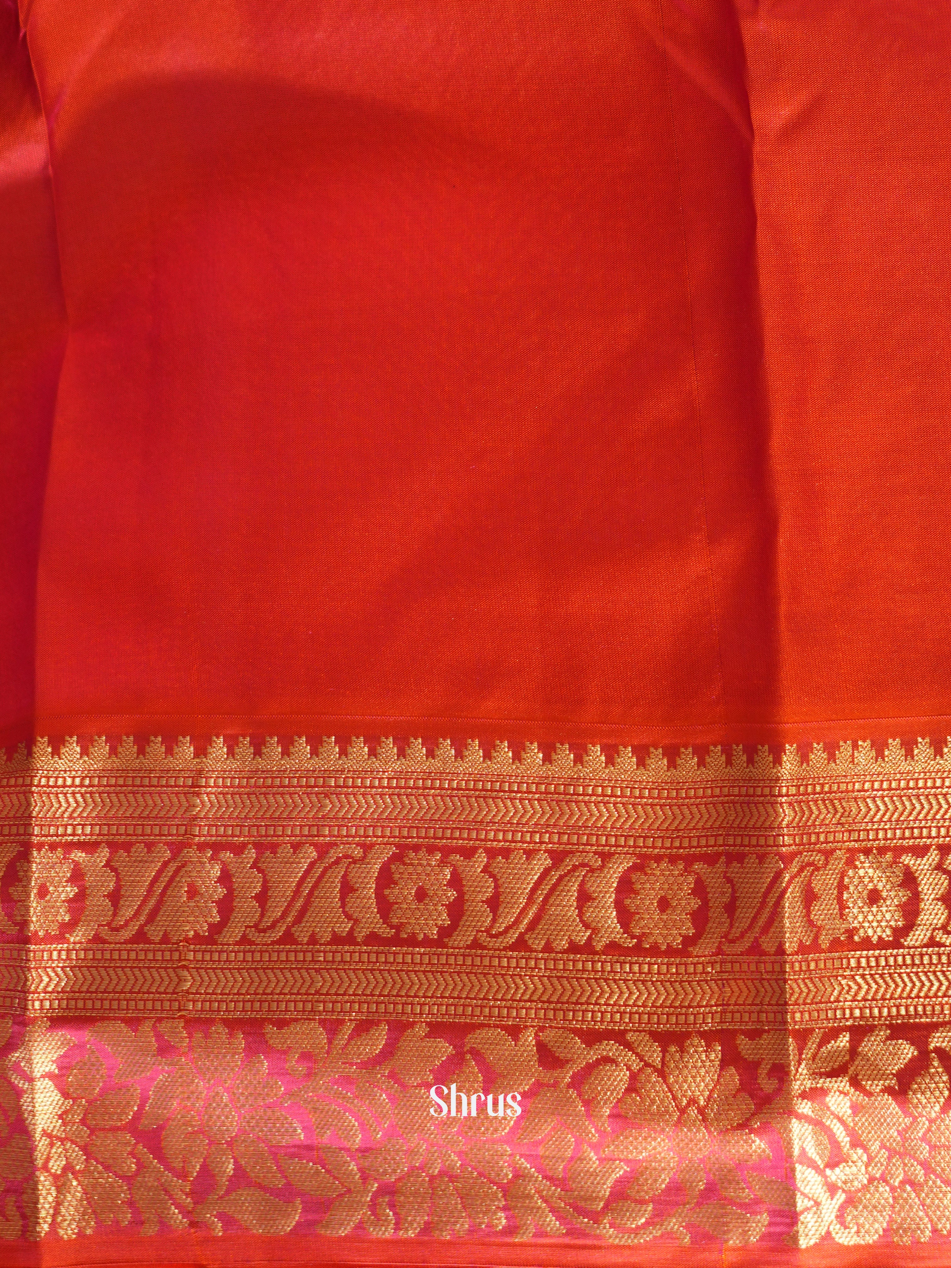 Blue & Red - Kanchipuram silk Saree