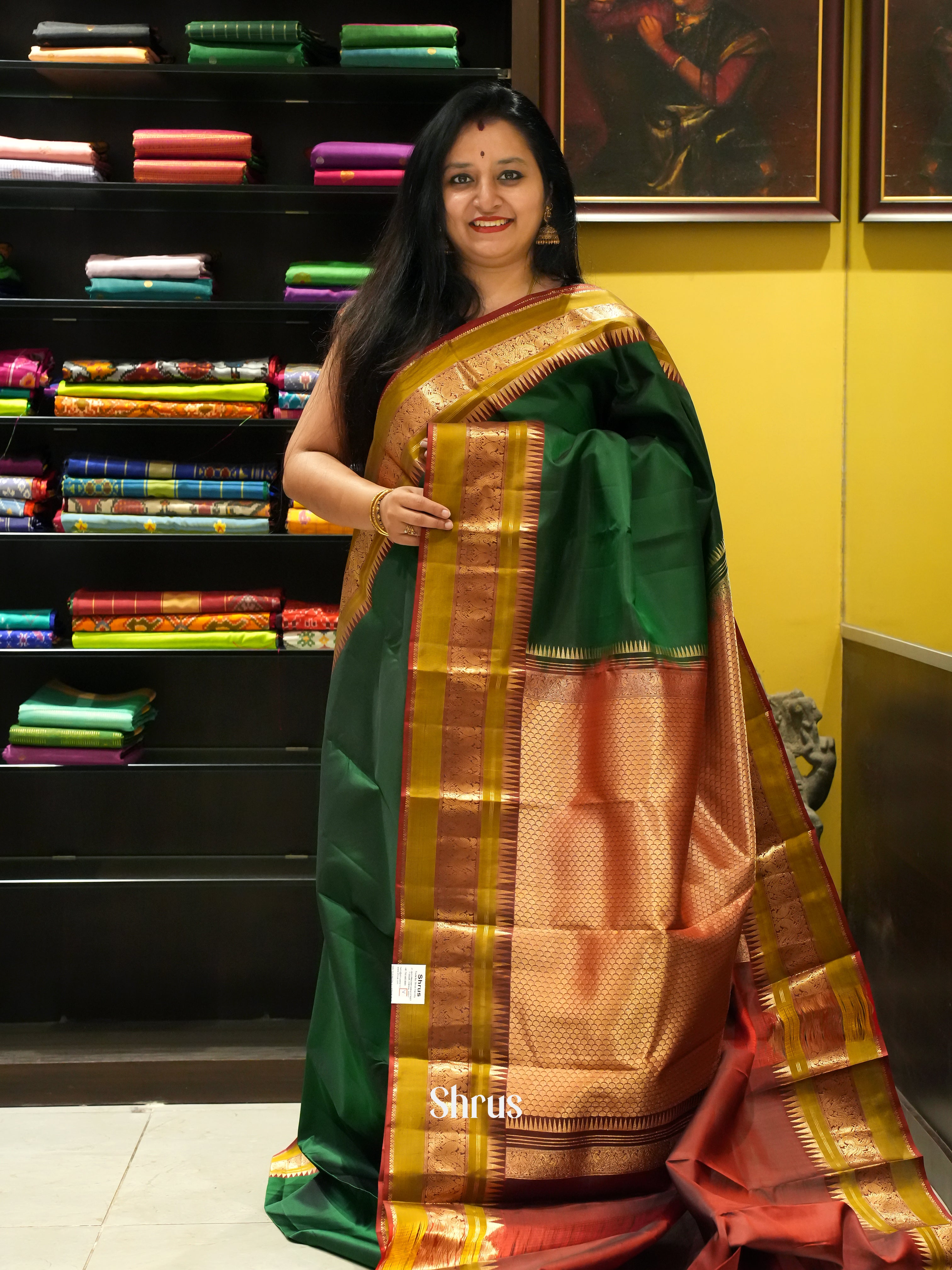 Green & Maroon - Kanchipuram silk Saree