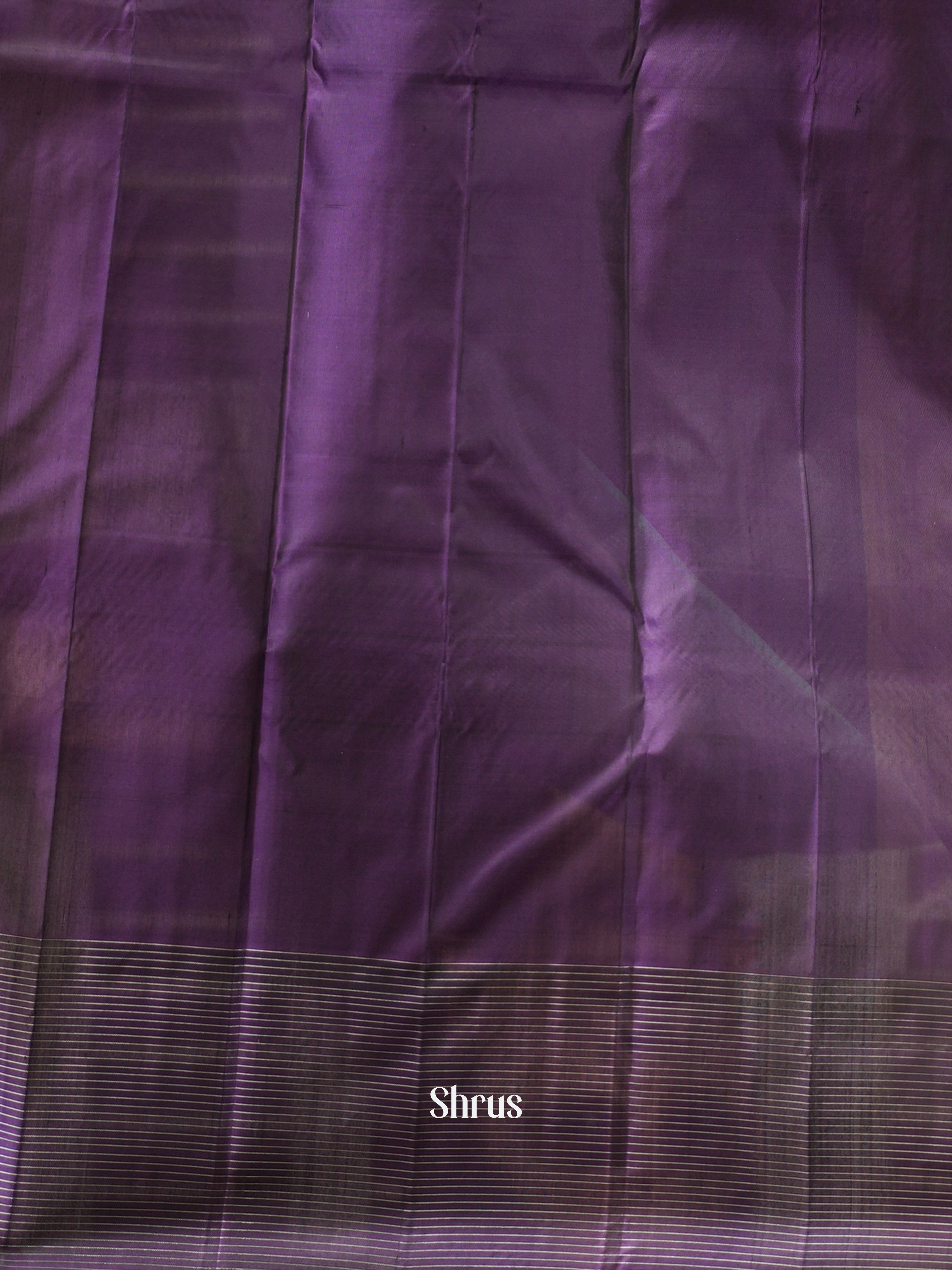 Teal Green  & Purple - Soft Silk Saree