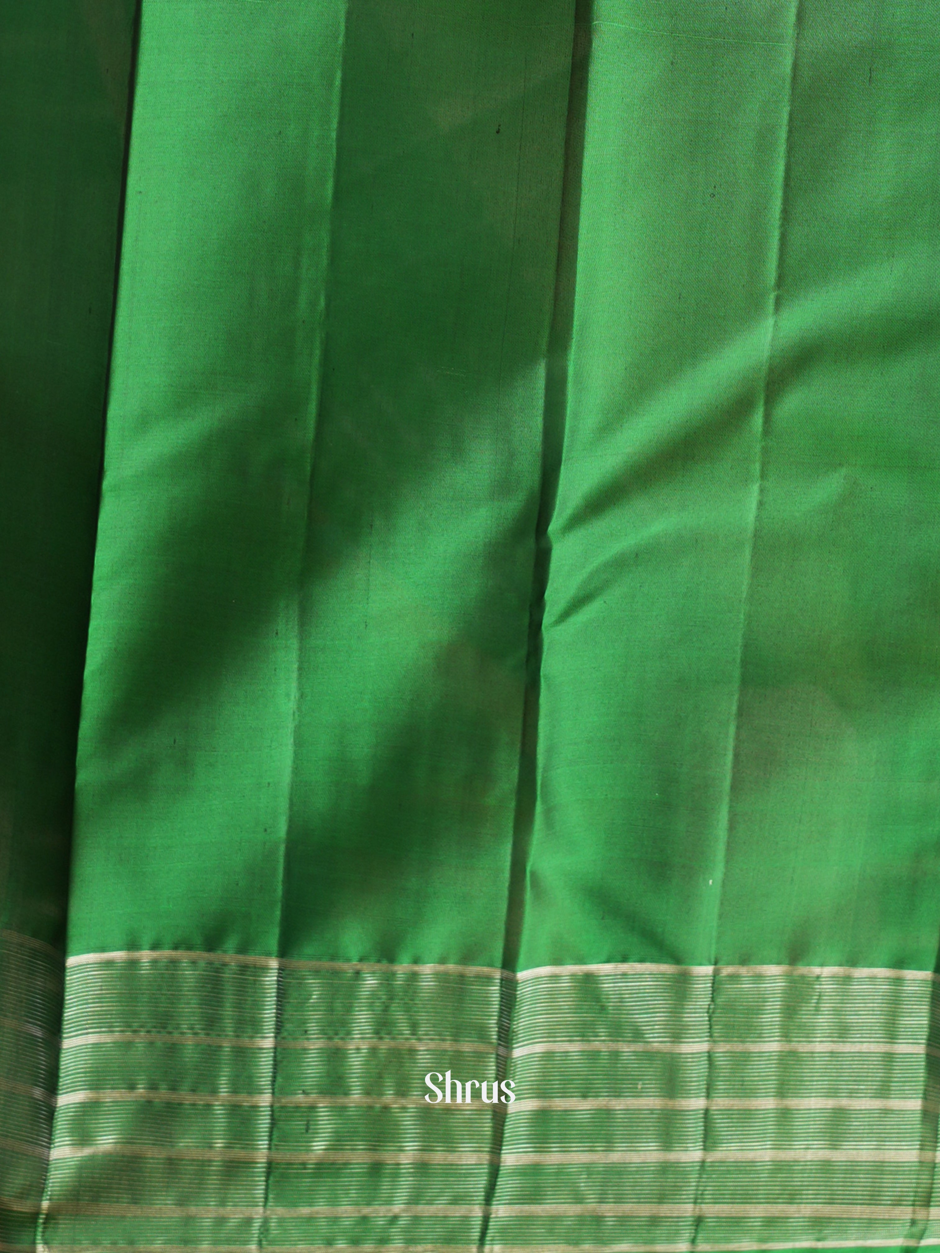 Light Green & Green  - Soft Silk Saree