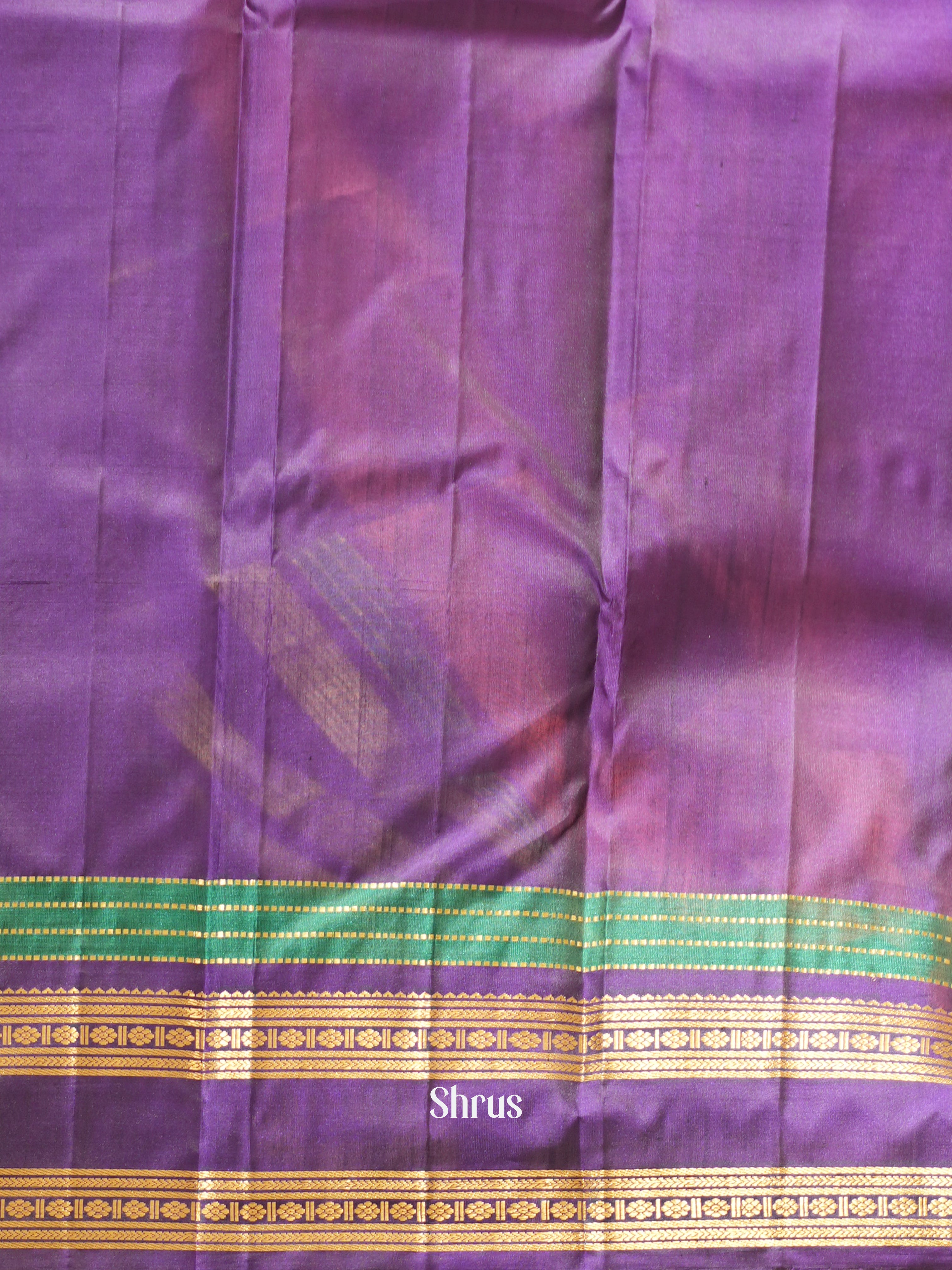 Red & Violet - Soft Silk Saree