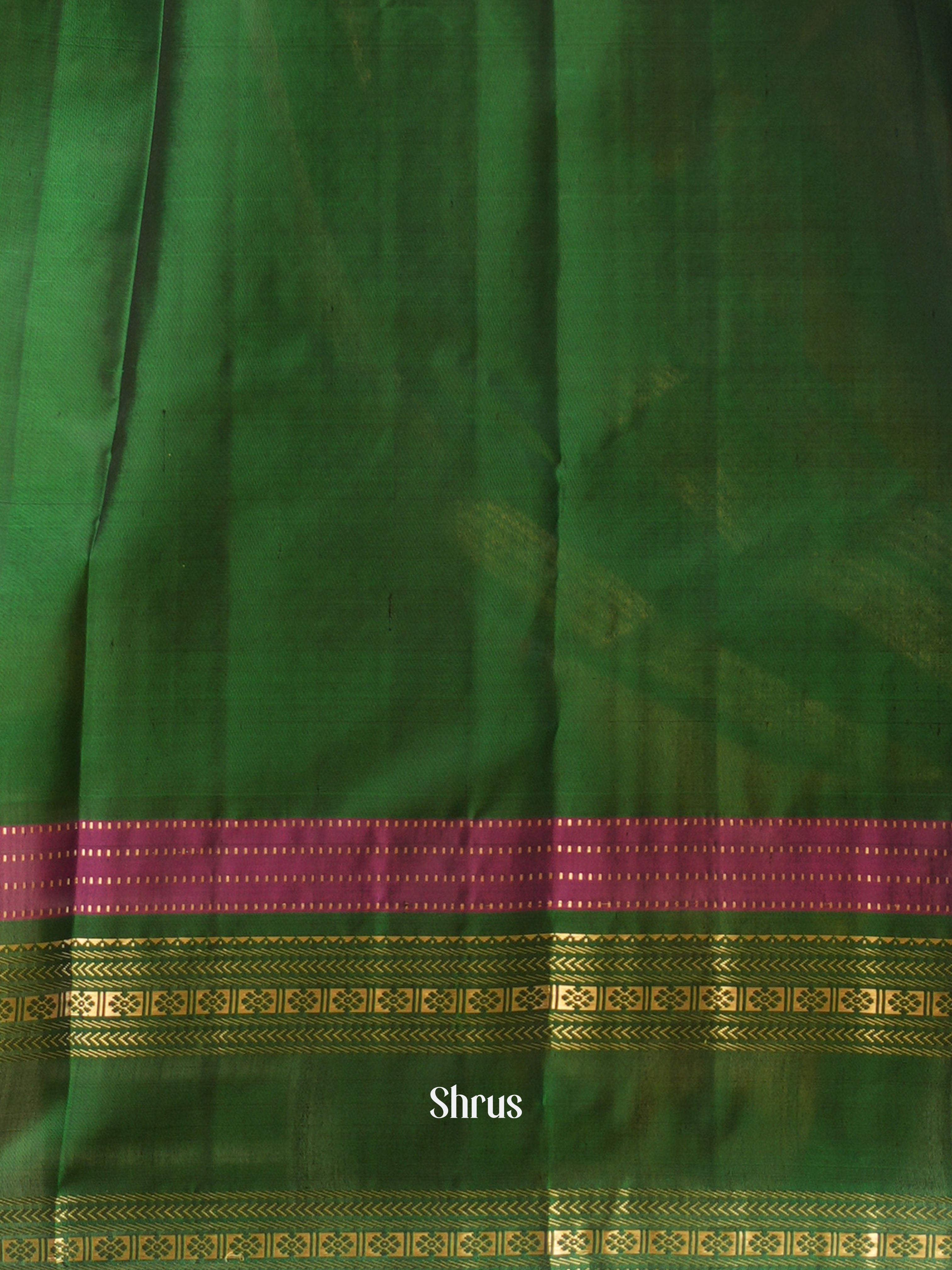 Red & Green - Soft Silk Saree