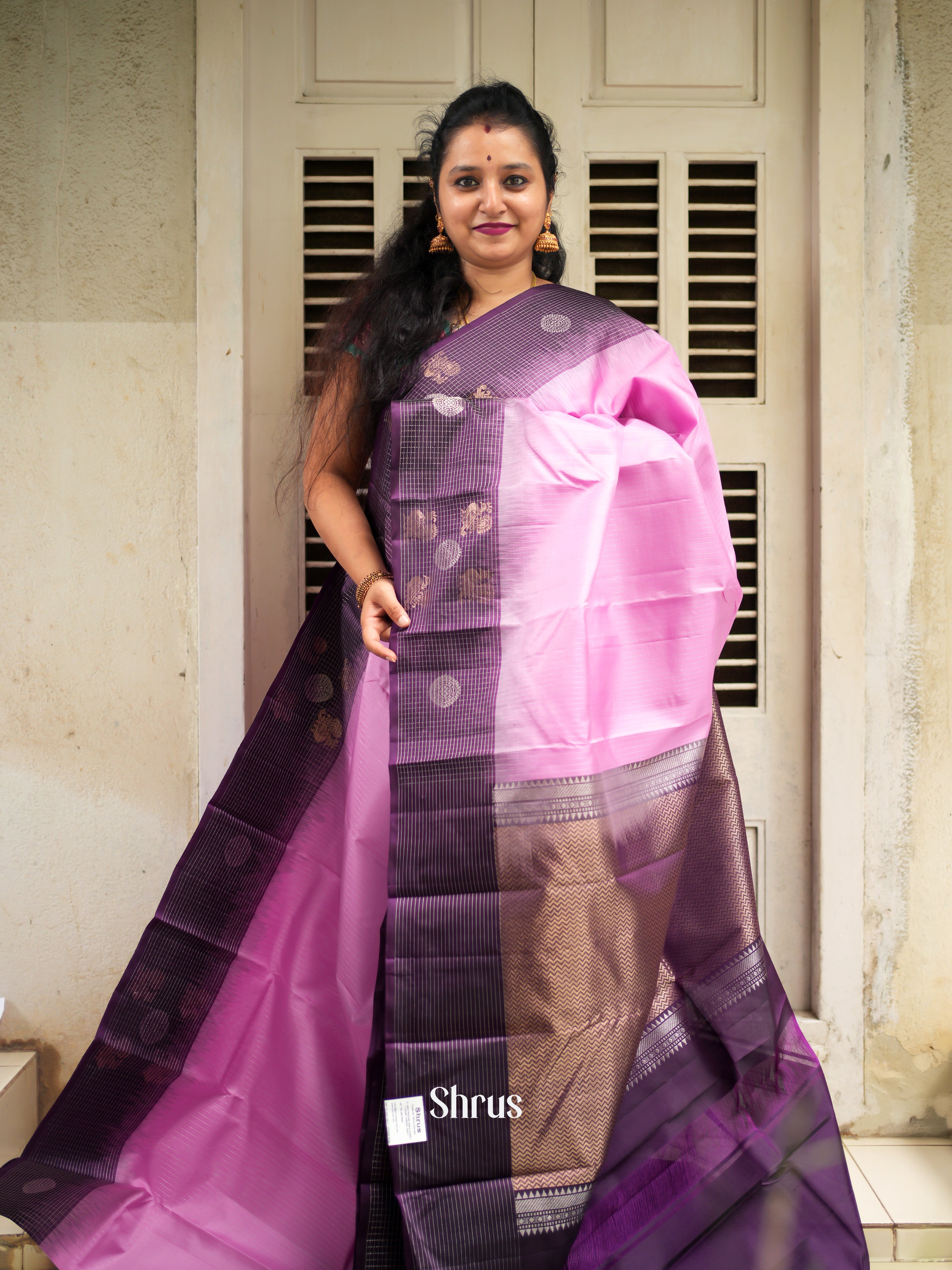 Pink  &  Purple  - Soft Silk saree